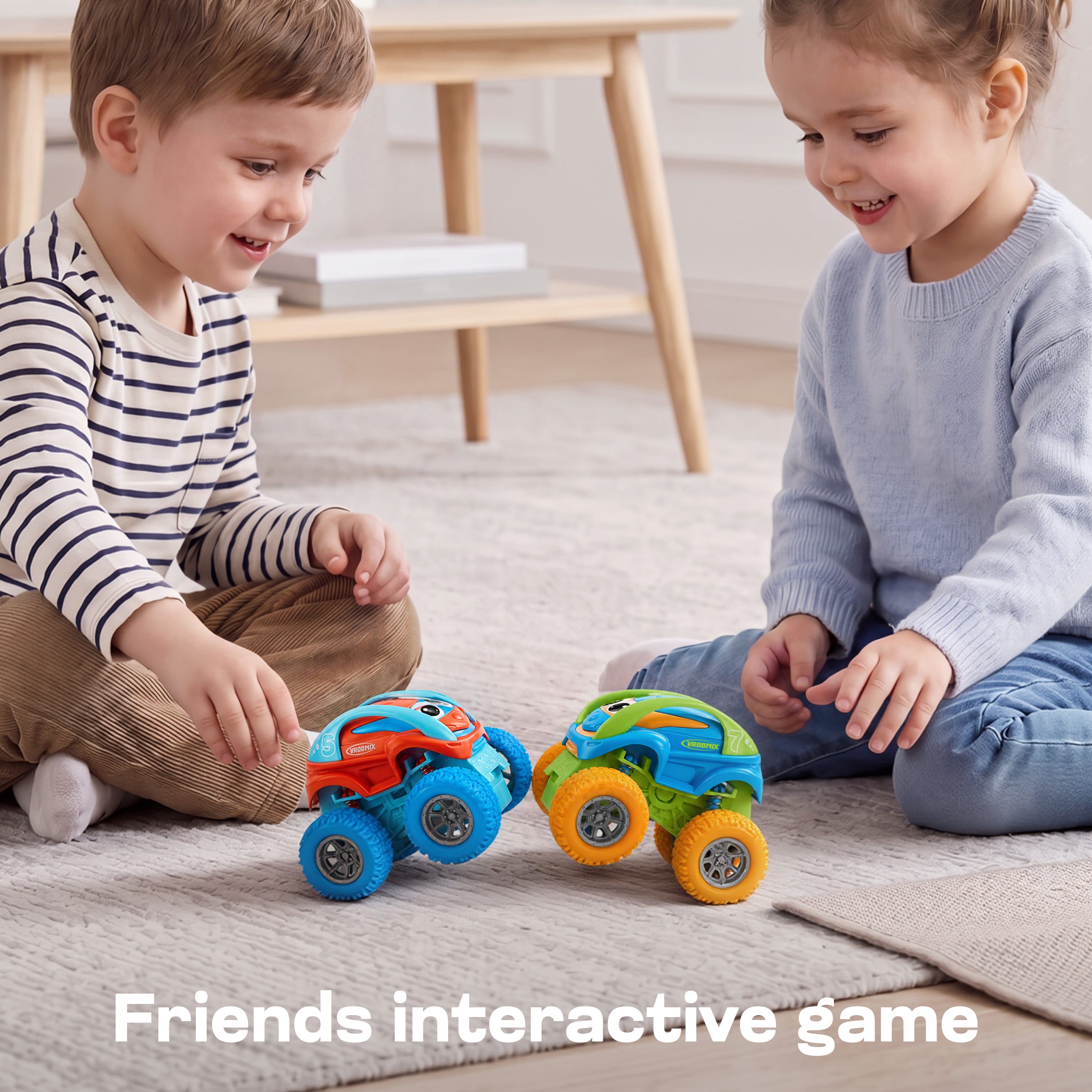 VROOMIX 3-Pack Friction Powered Flip Monster Truck Set