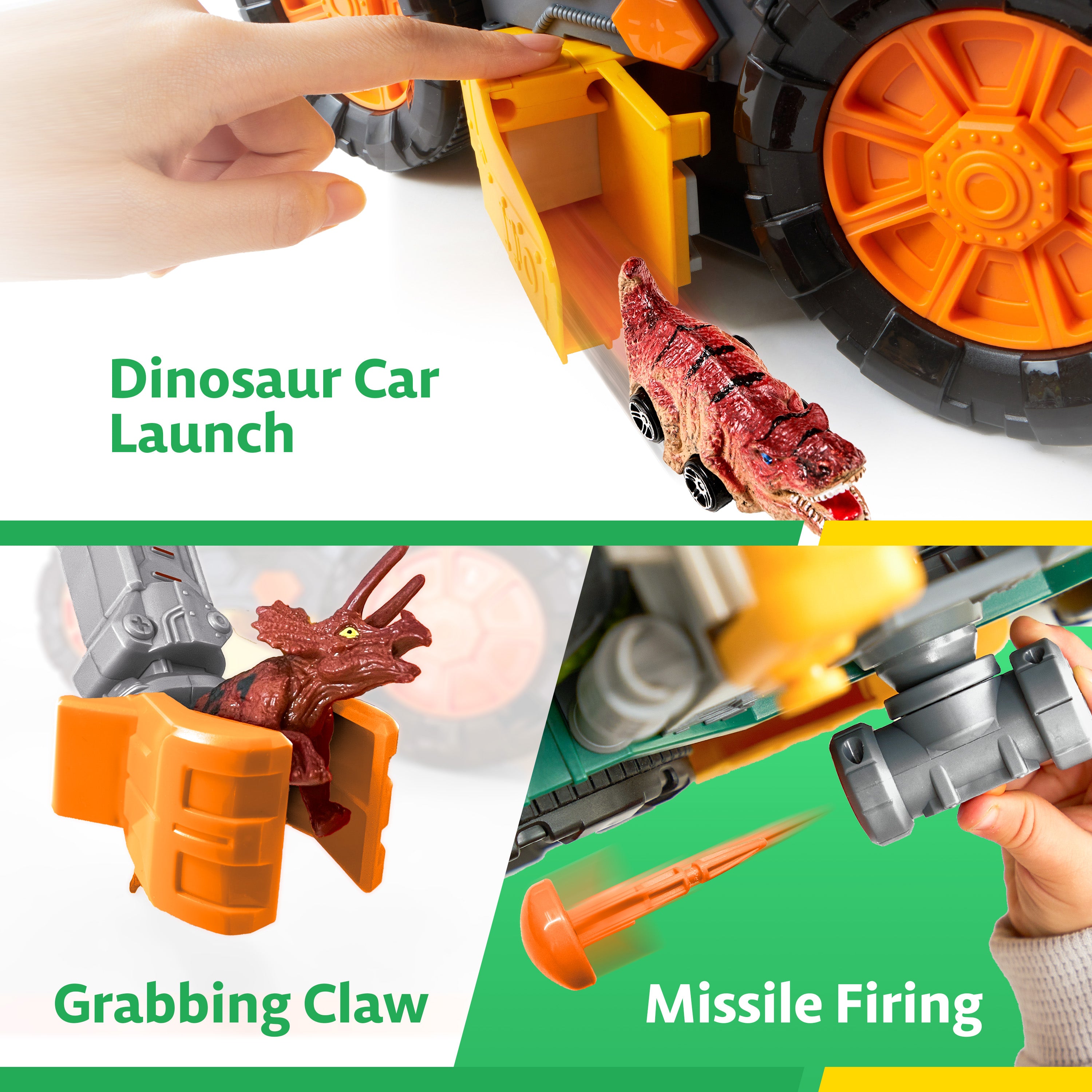 VROOMIX T-Rex Dinosaur Carrier Truck Playset with Dart Launcher