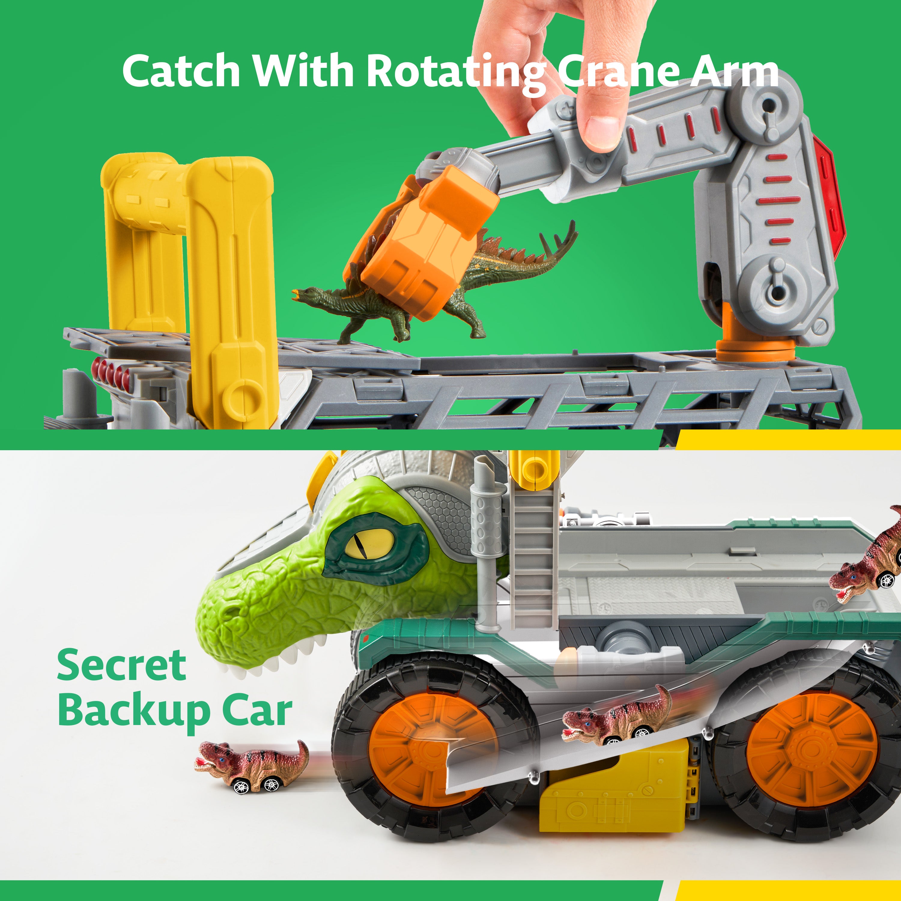 VROOMIX T-Rex Dinosaur Carrier Truck Playset with Dart Launcher