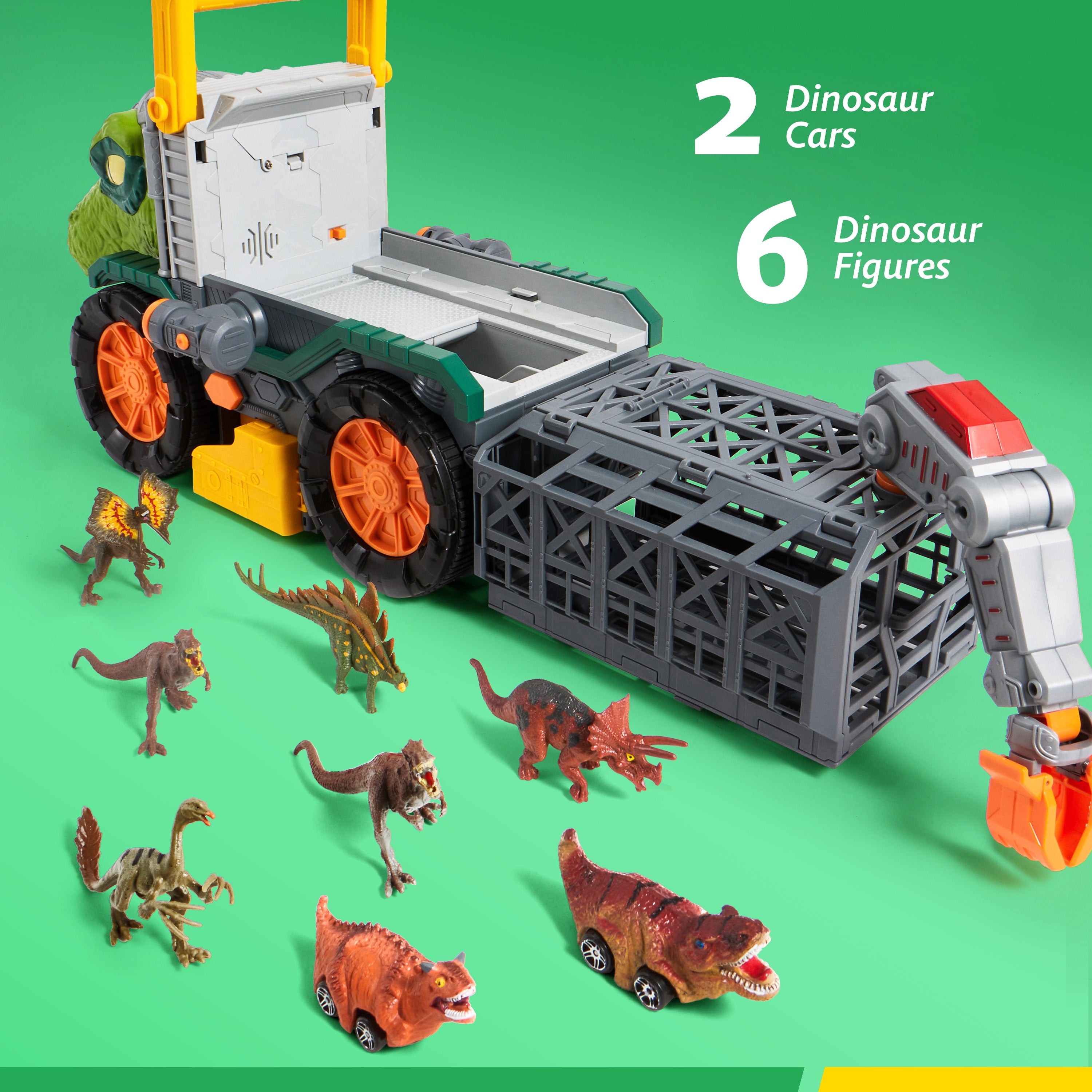 VROOMIX T-Rex Dinosaur Carrier Truck Playset with Dart Launcher