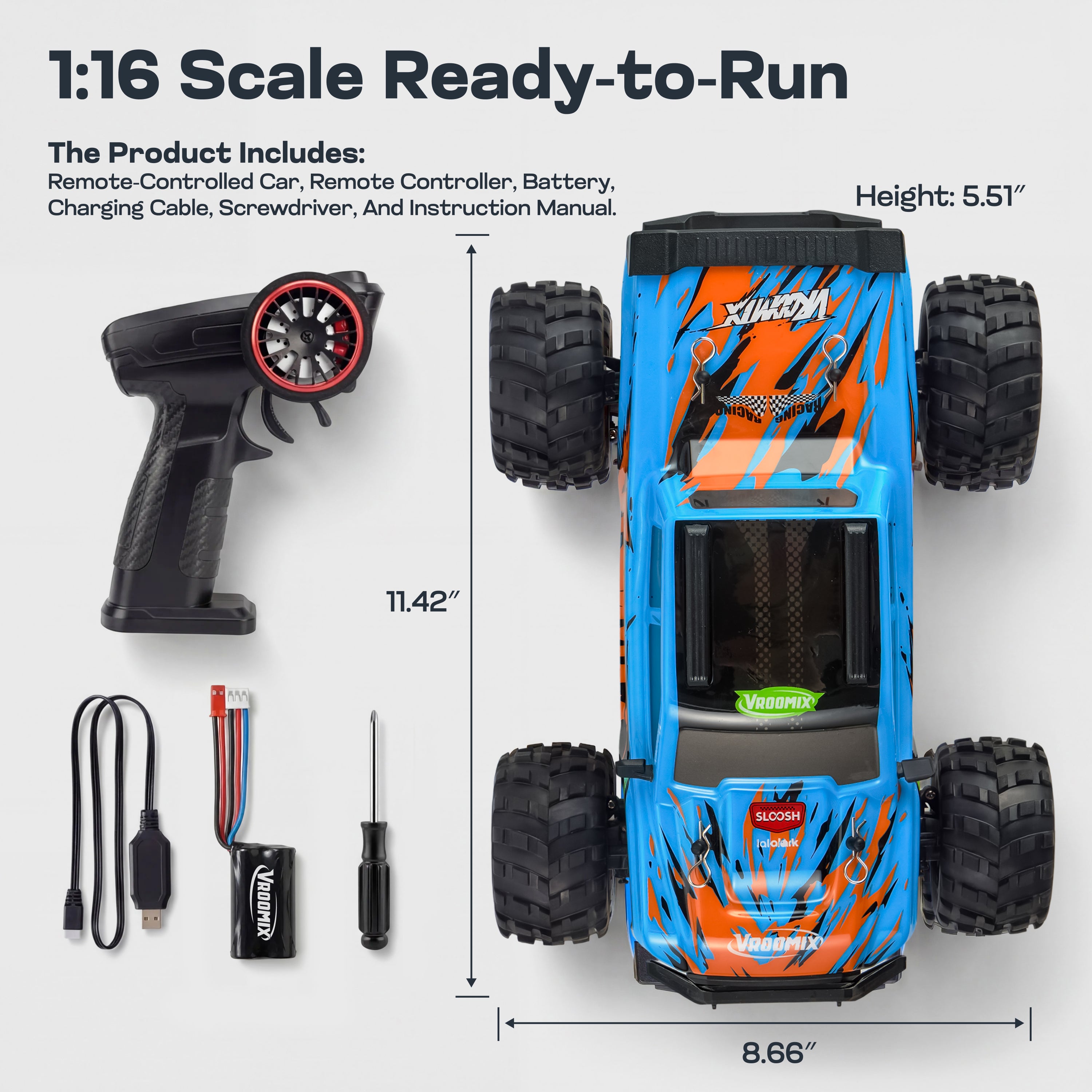 VROOMIX Remote Control Truck Toy
