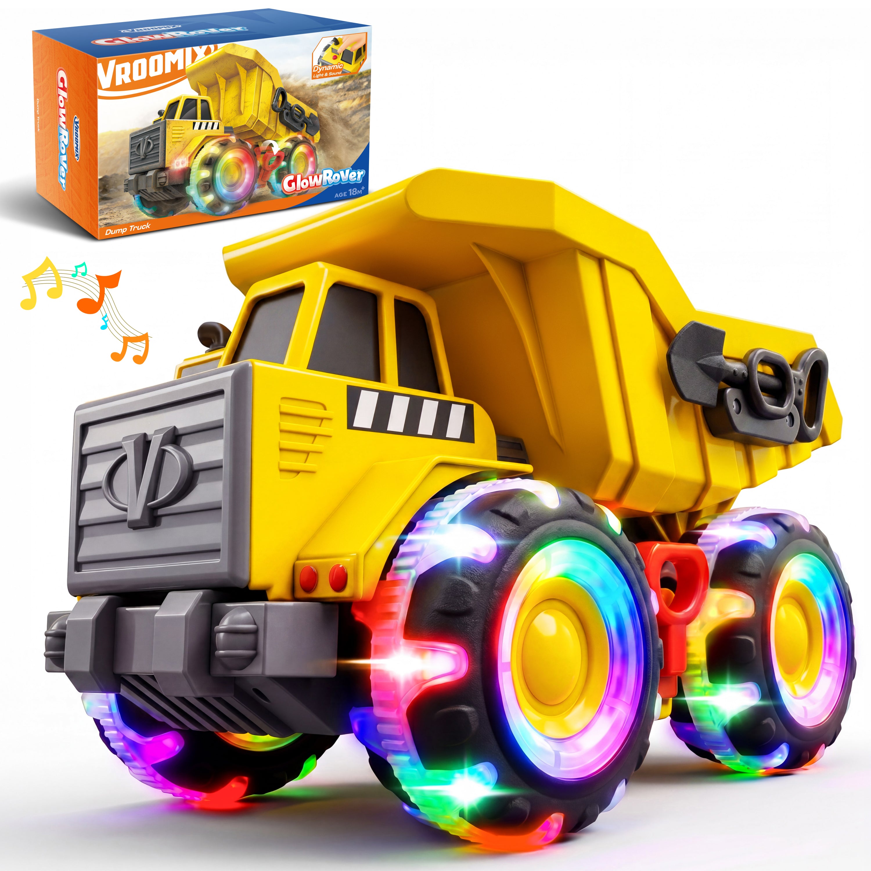 VROOMIX Kids Toy Dump Truck with Lights & Sounds