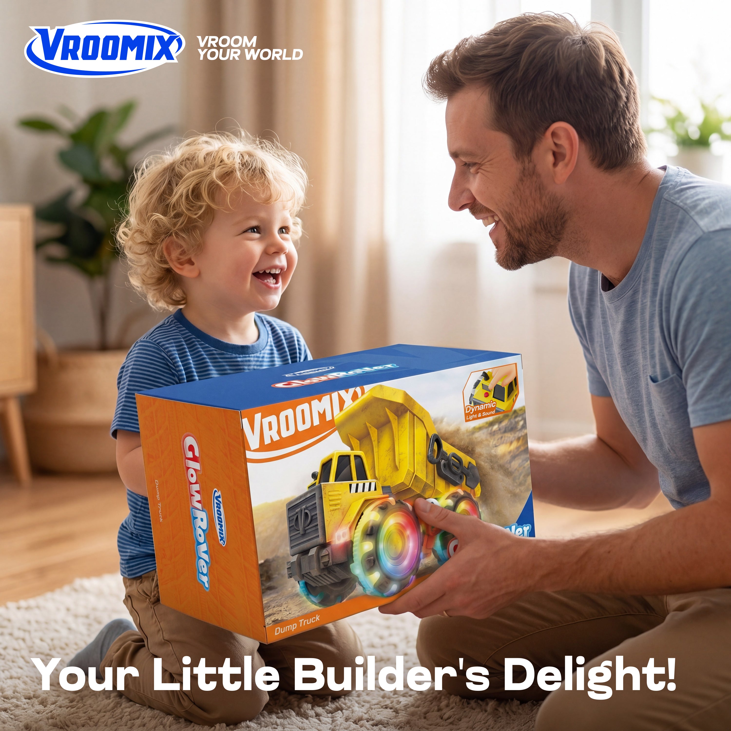VROOMIX Kids Toy Dump Truck with Lights & Sounds