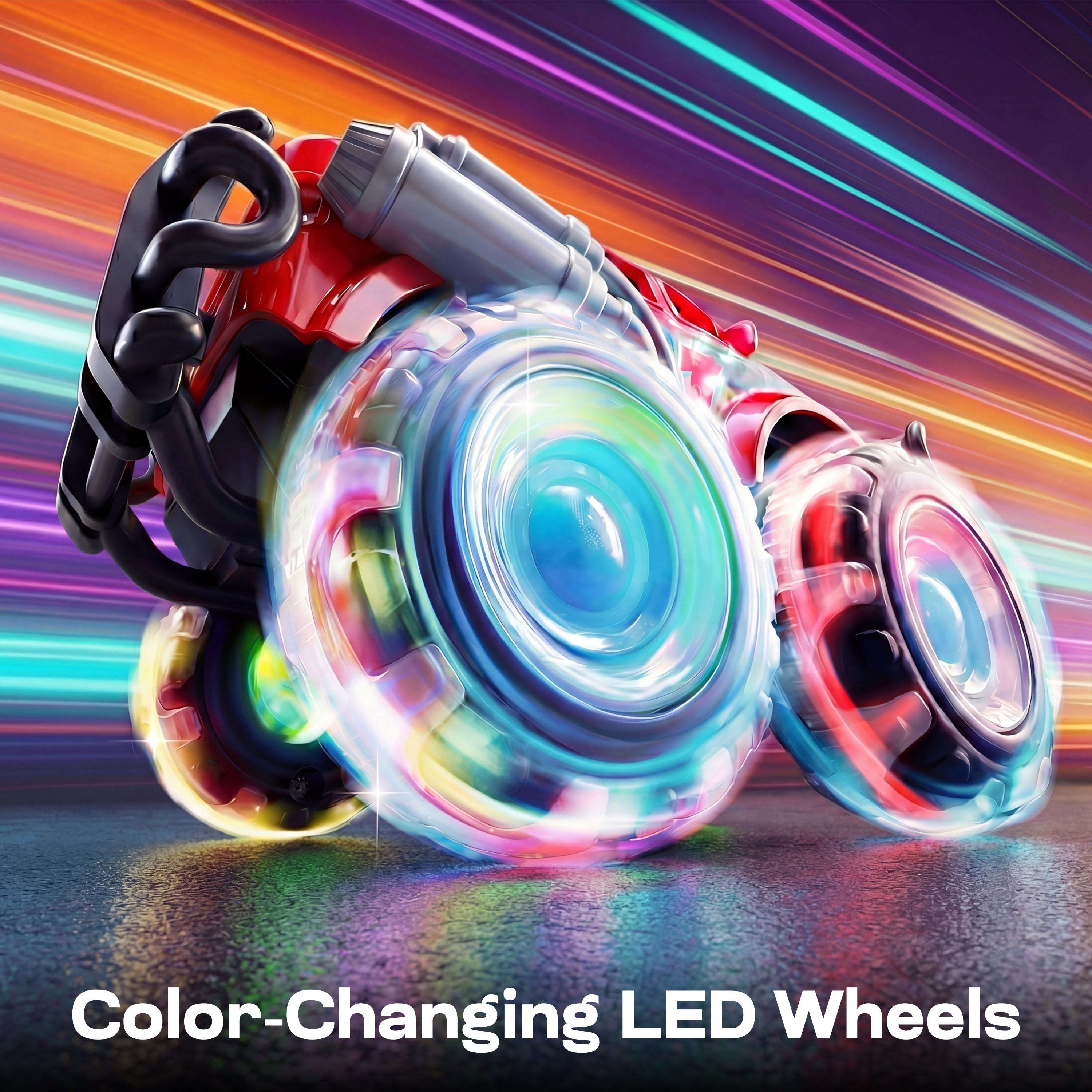 JOYIN Light-Up Monster Truck Toys with LED Wheels (3-Pack)