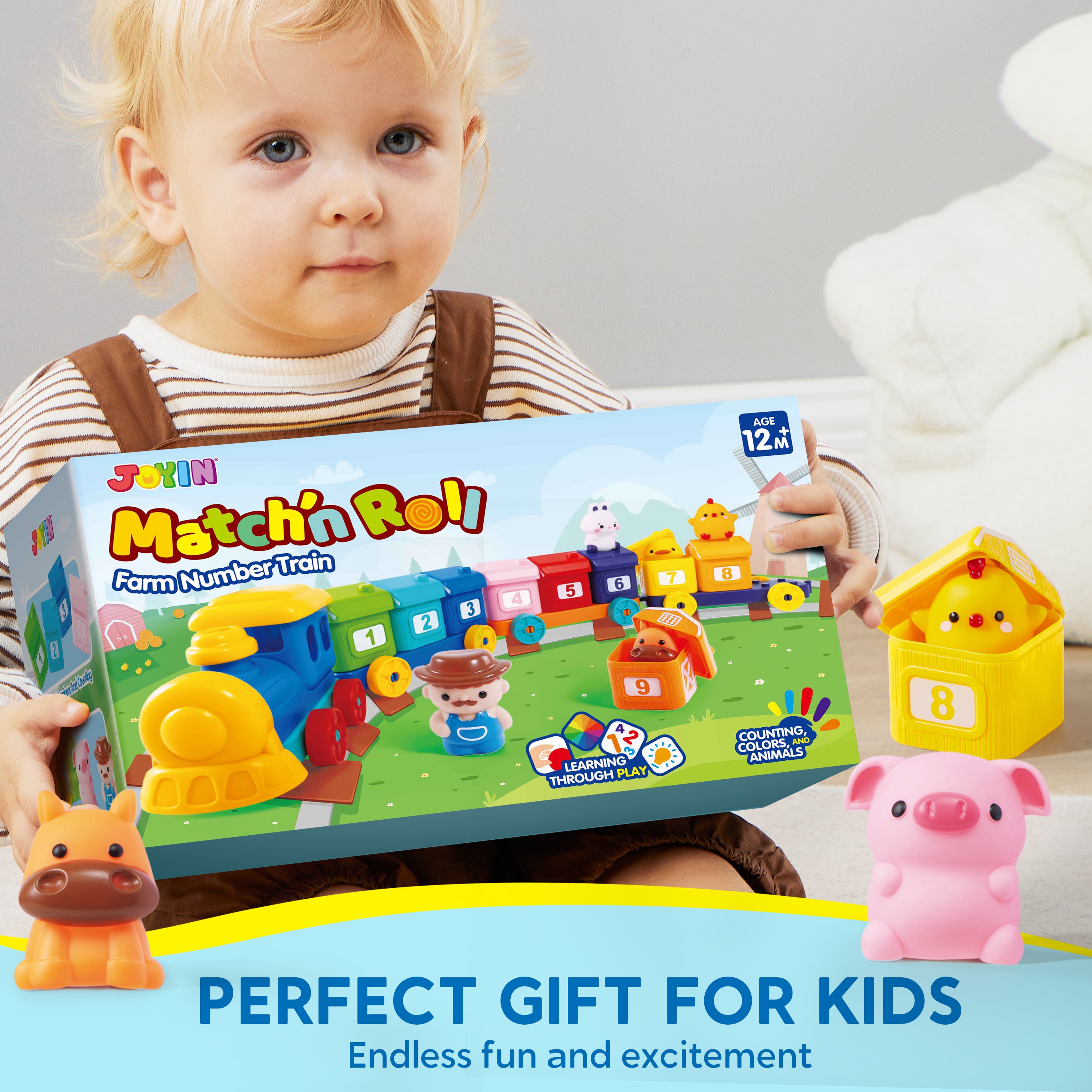 Play-Act Montessori Farm Train Sorting & Counting Toy