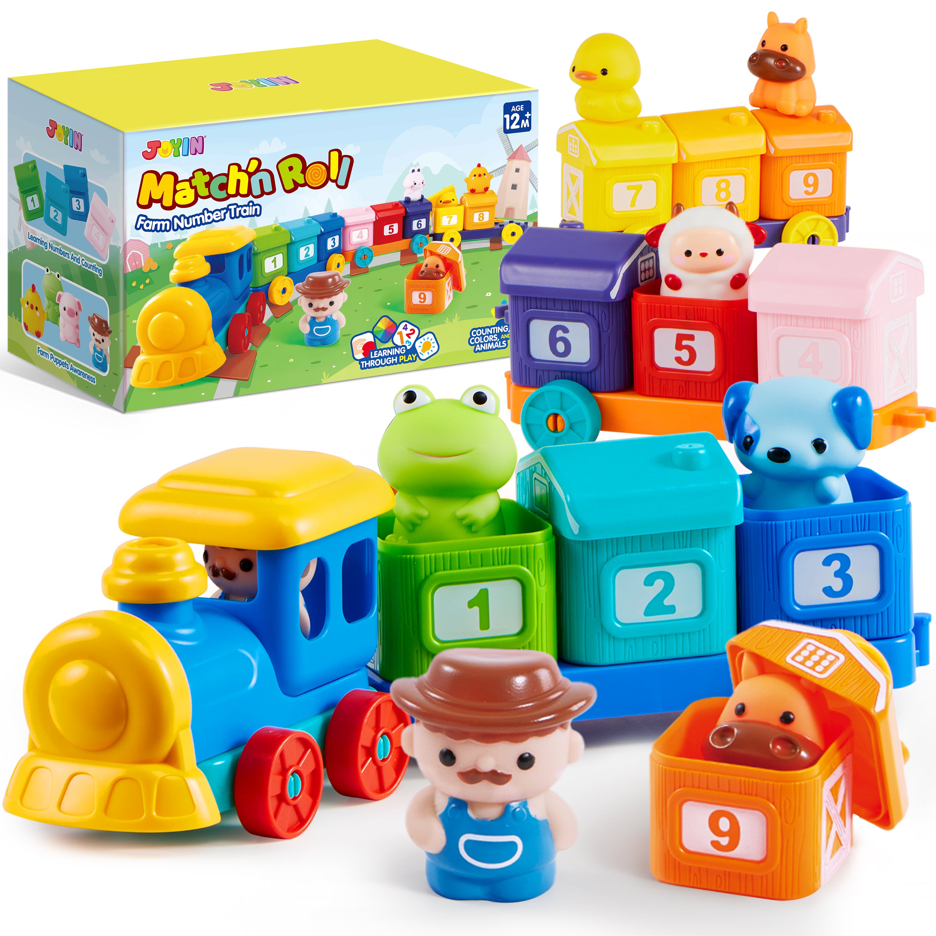Play-Act Montessori Farm Train Sorting & Counting Toy