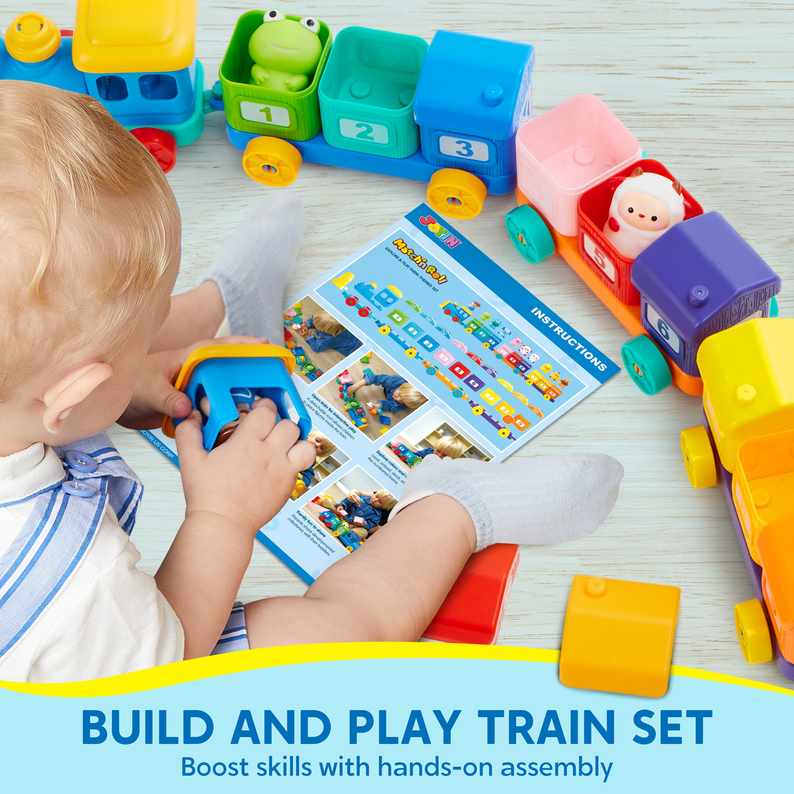 Play-Act Montessori Farm Train Sorting & Counting Toy