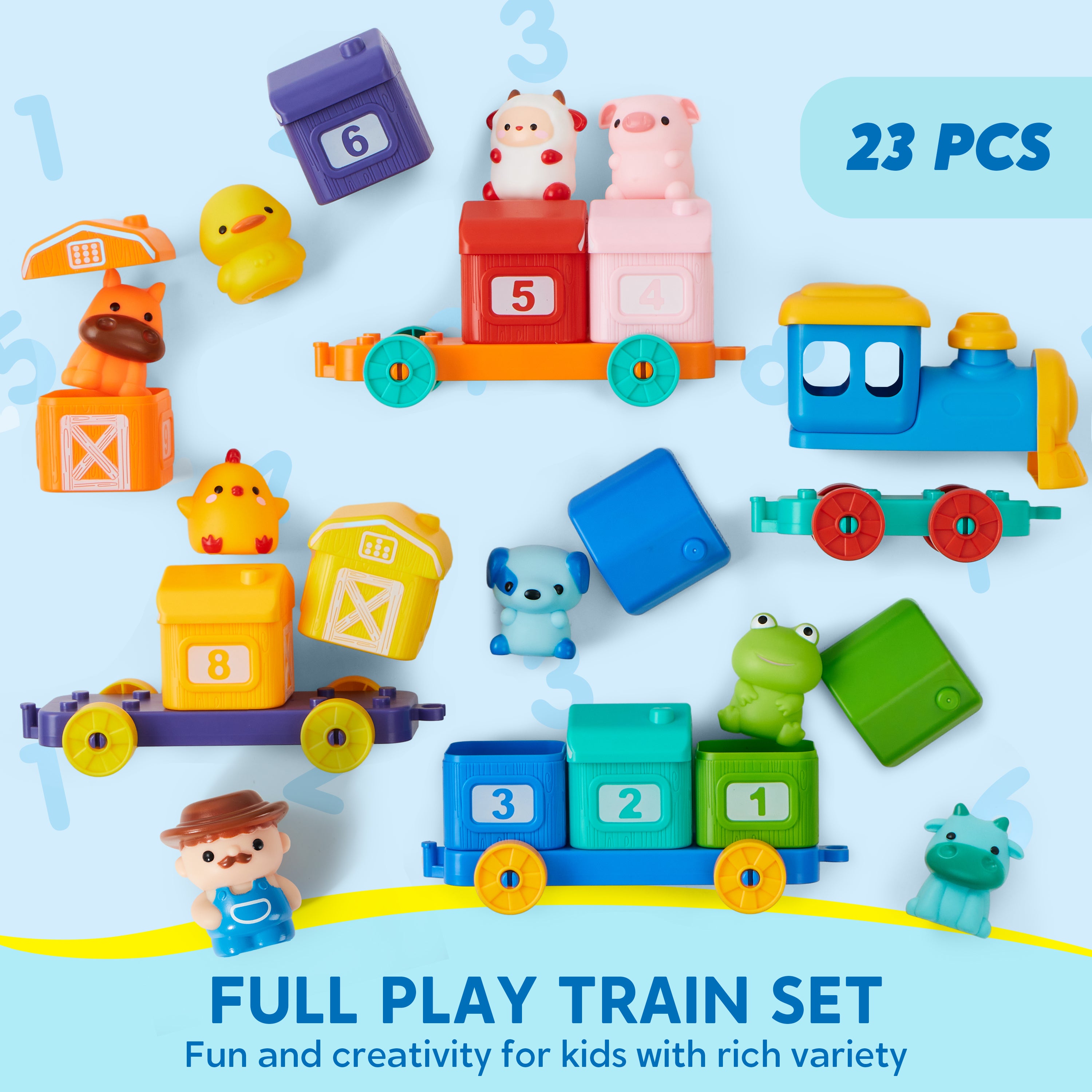 Play-Act Montessori Farm Train Sorting & Counting Toy