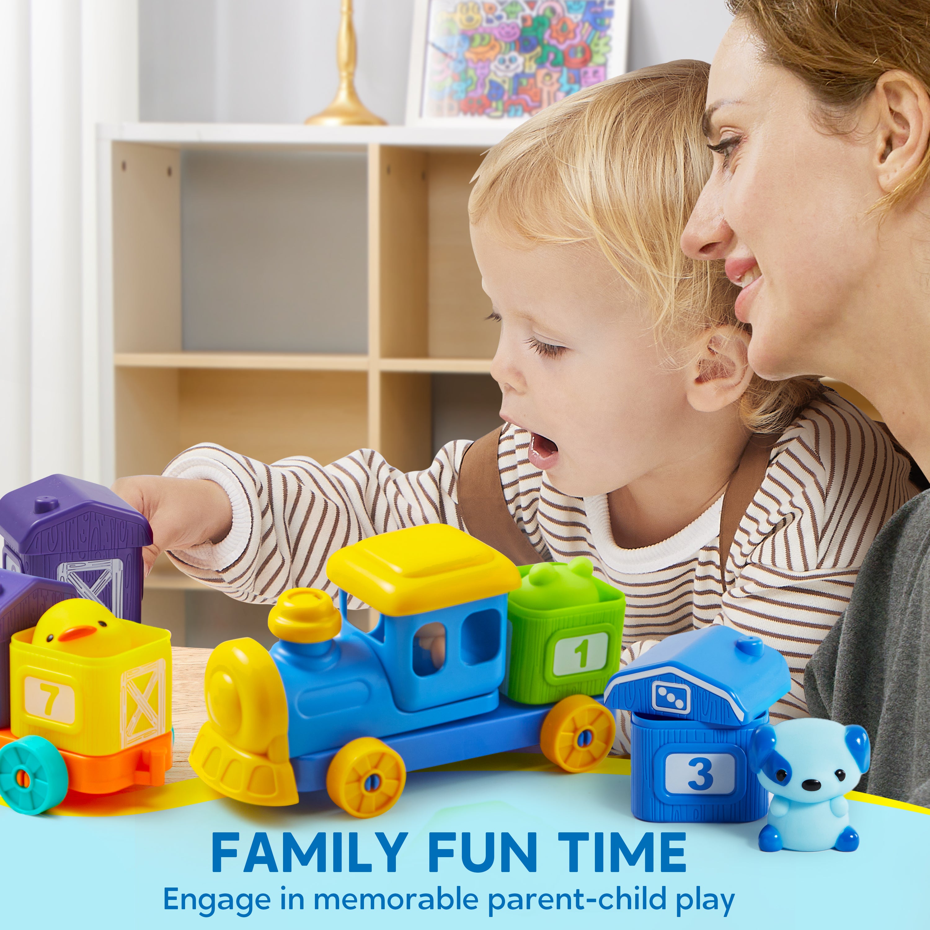 Play-Act Montessori Farm Train Sorting & Counting Toy