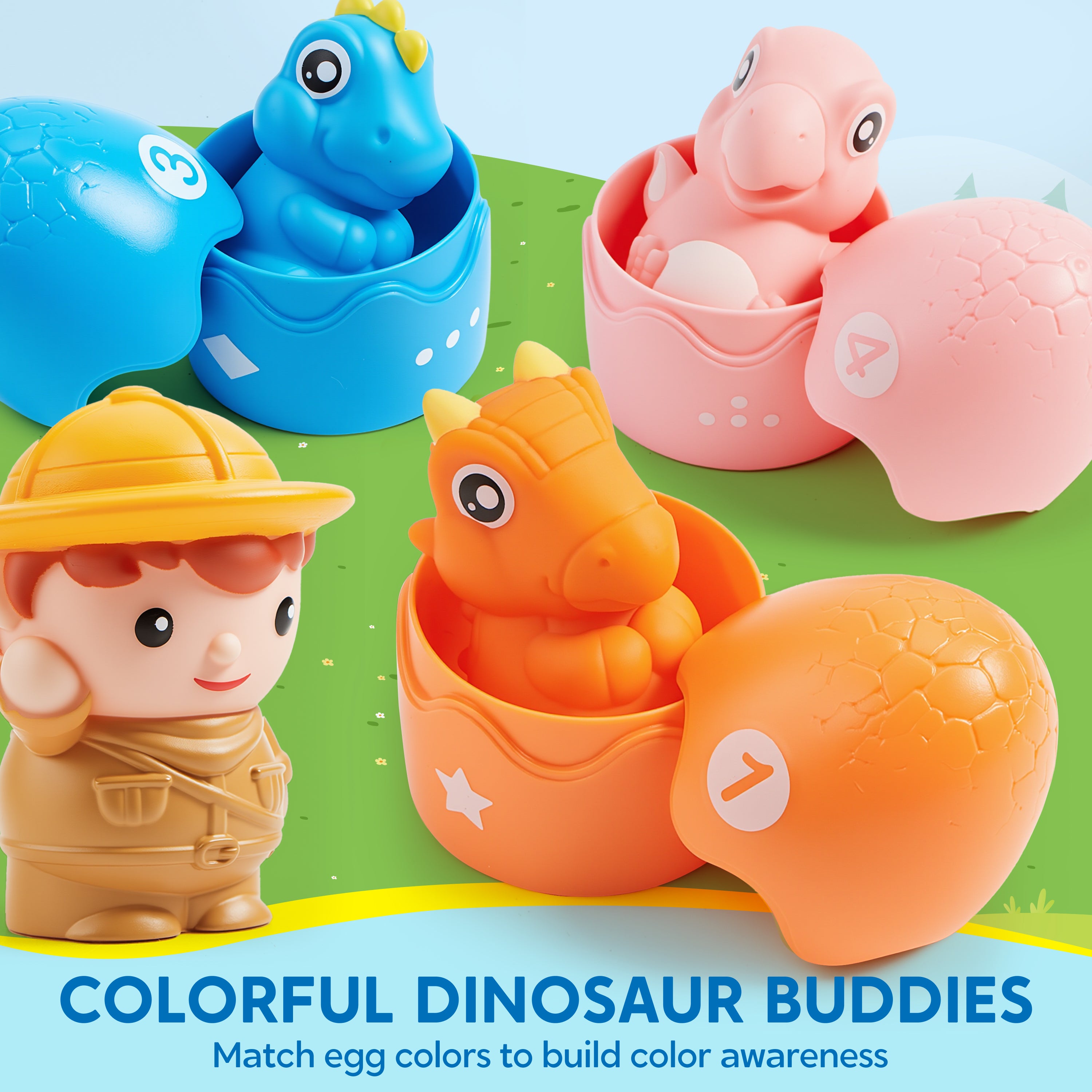 Play-Act Counting & Sorting Dinosaur Train for Toddlers