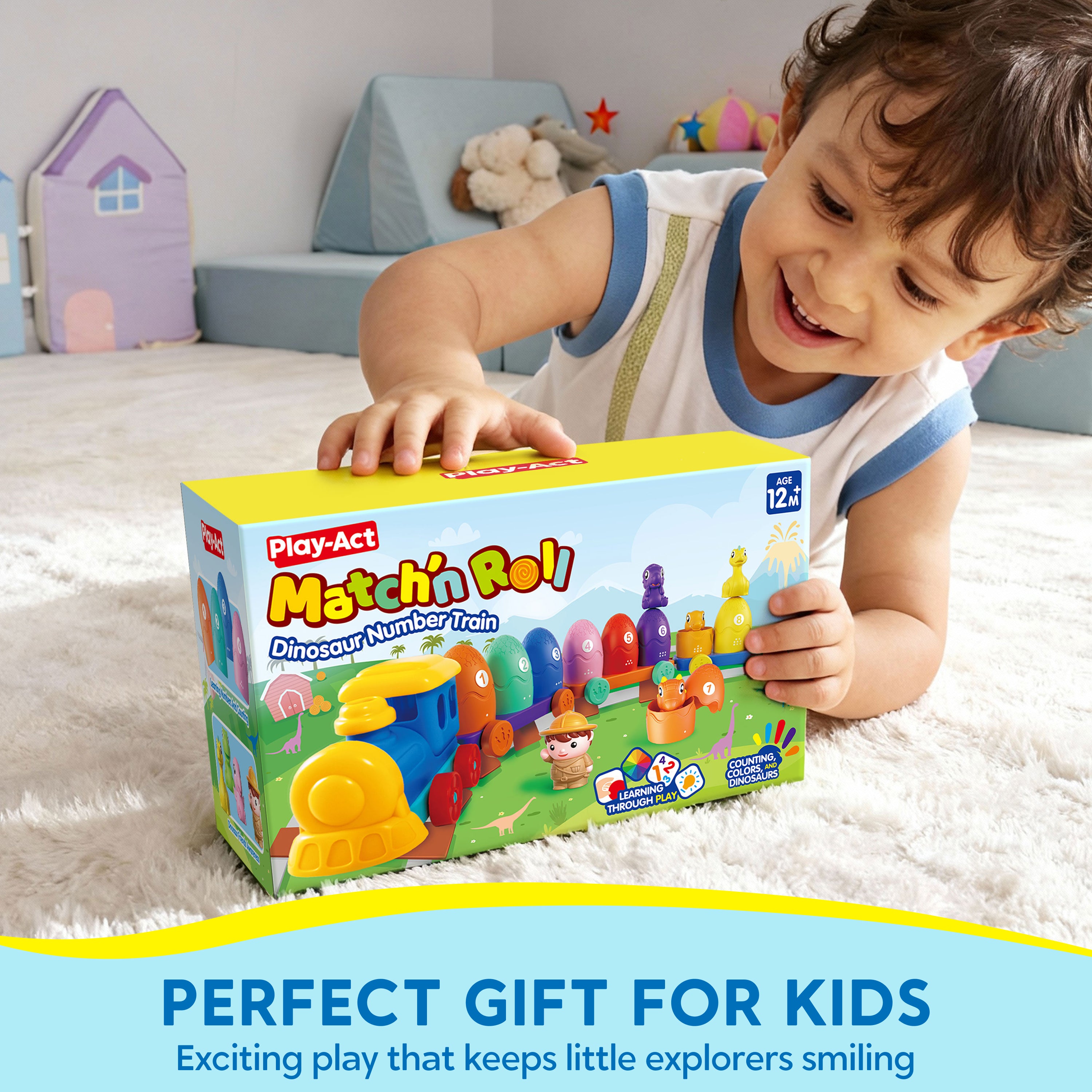 Play-Act Counting & Sorting Dinosaur Train for Toddlers