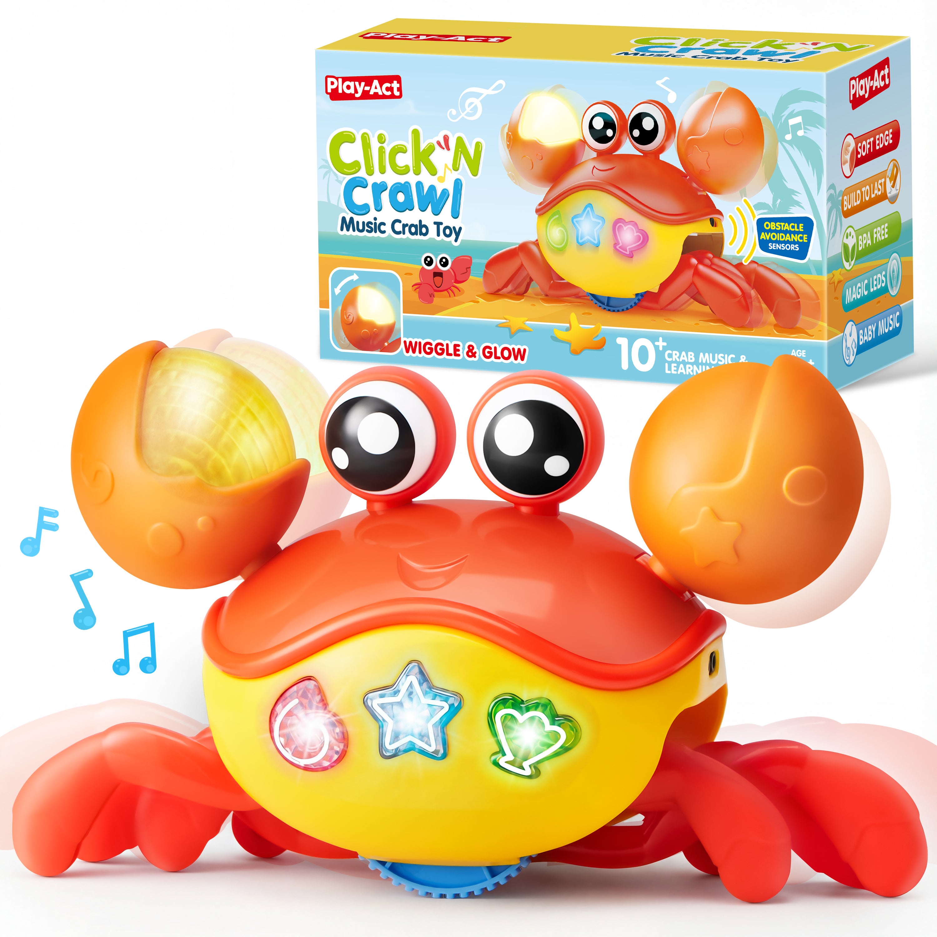 Play-Act Interactive Smart Sensing Crawling Crab Baby Toy