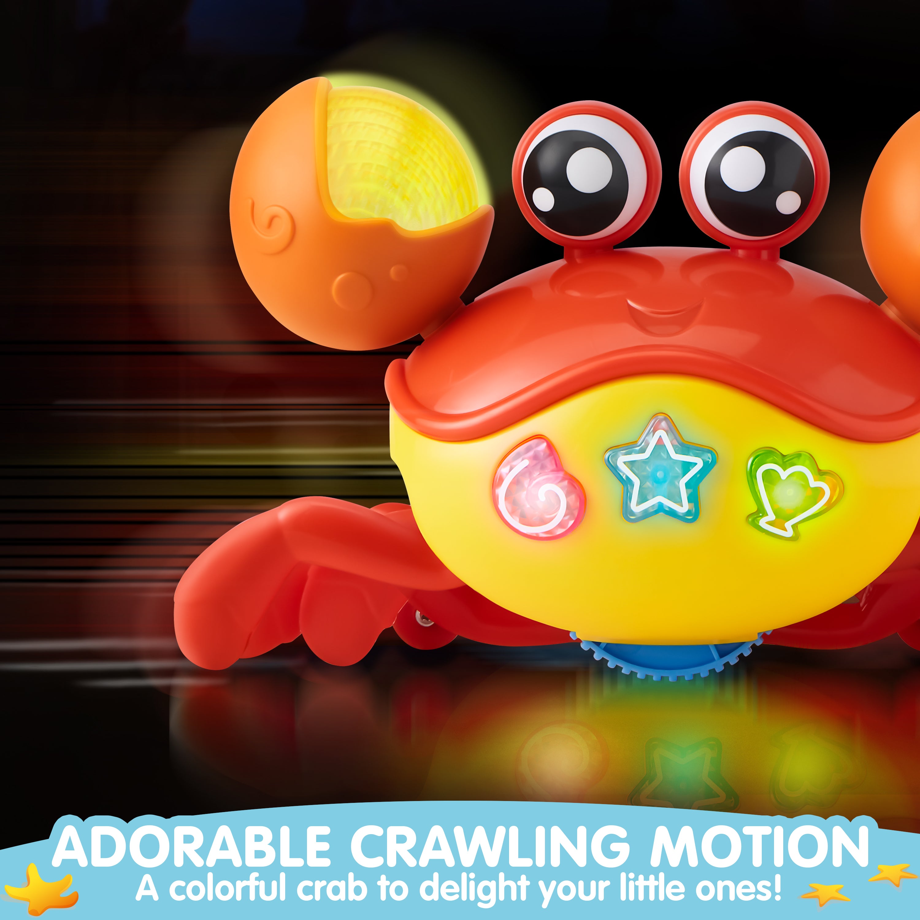 Play-Act Interactive Smart Sensing Crawling Crab Baby Toy