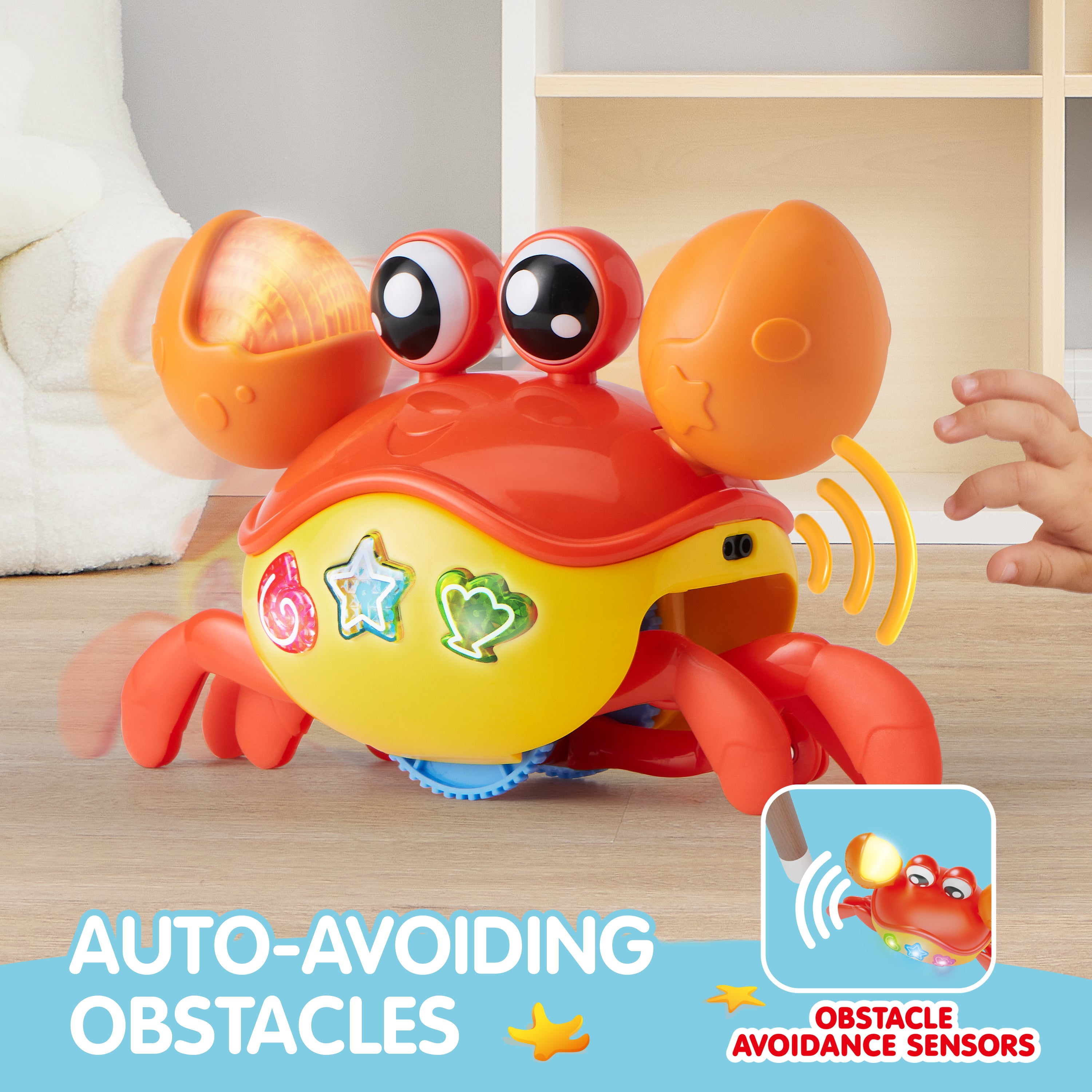 Play-Act Interactive Smart Sensing Crawling Crab Baby Toy