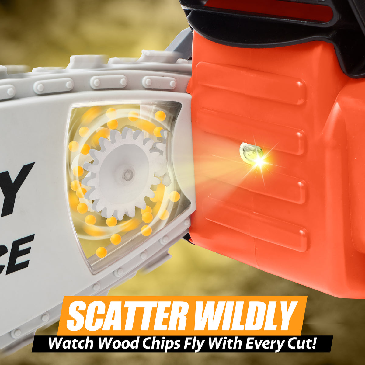 Mighty Force Kids Toy Chainsaw - Lights, Sounds & Spinning Action for 3+