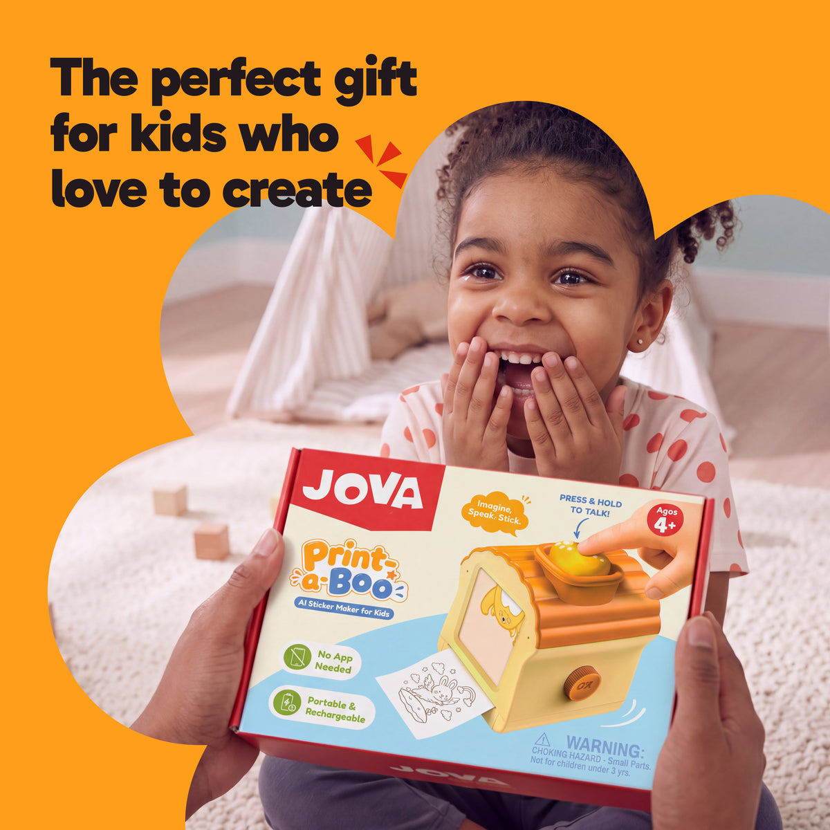 JOVA Print-a-Boo AI Sticker Printer - Custom Sticker Maker for Kids