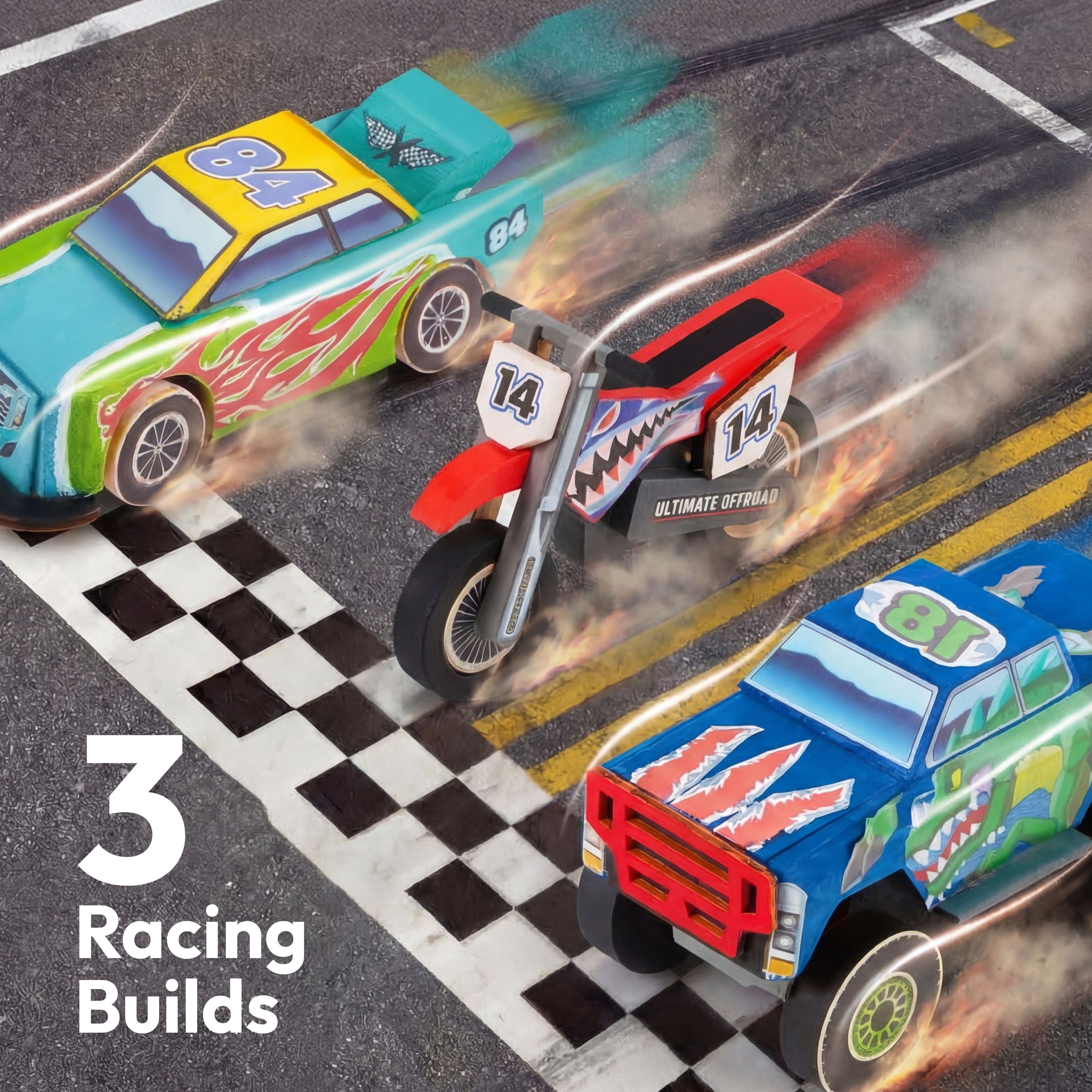 JOYIN Build & Paint Your Own Wooden Race Car Kit for Kids