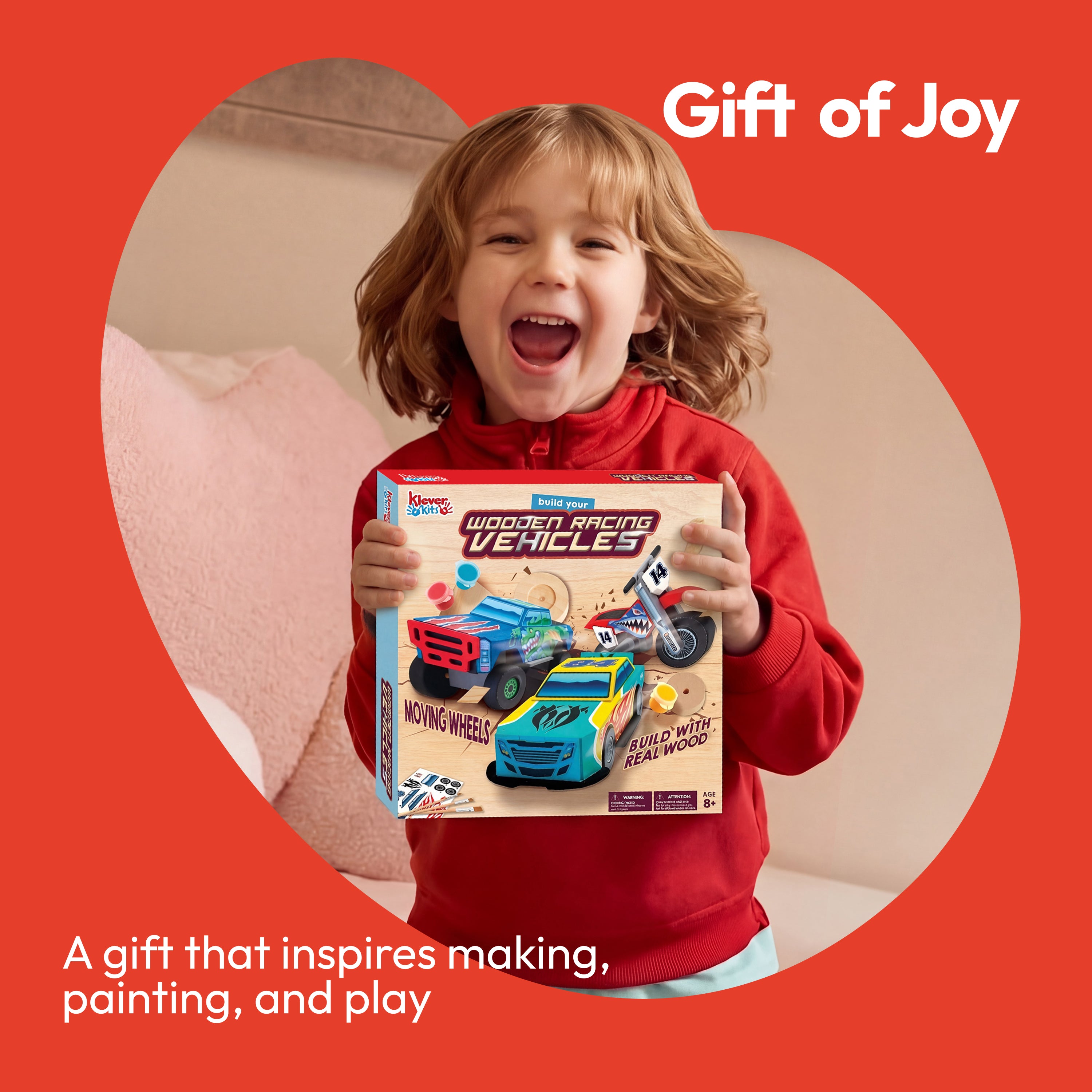 JOYIN Build & Paint Your Own Wooden Race Car Kit for Kids