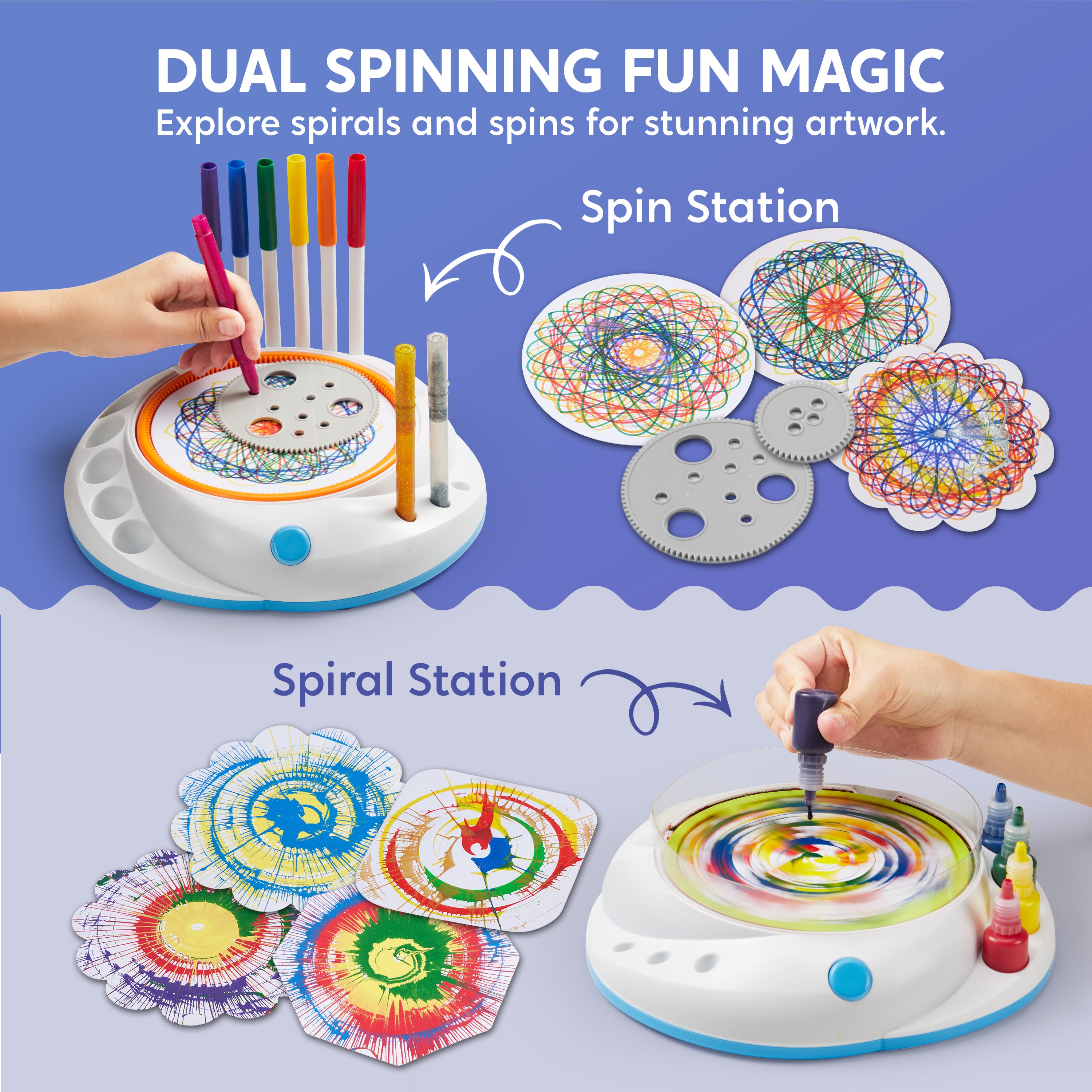 Klever Kits 2-in-1 Spin & Spiro Art Machine Kit Ages 6+