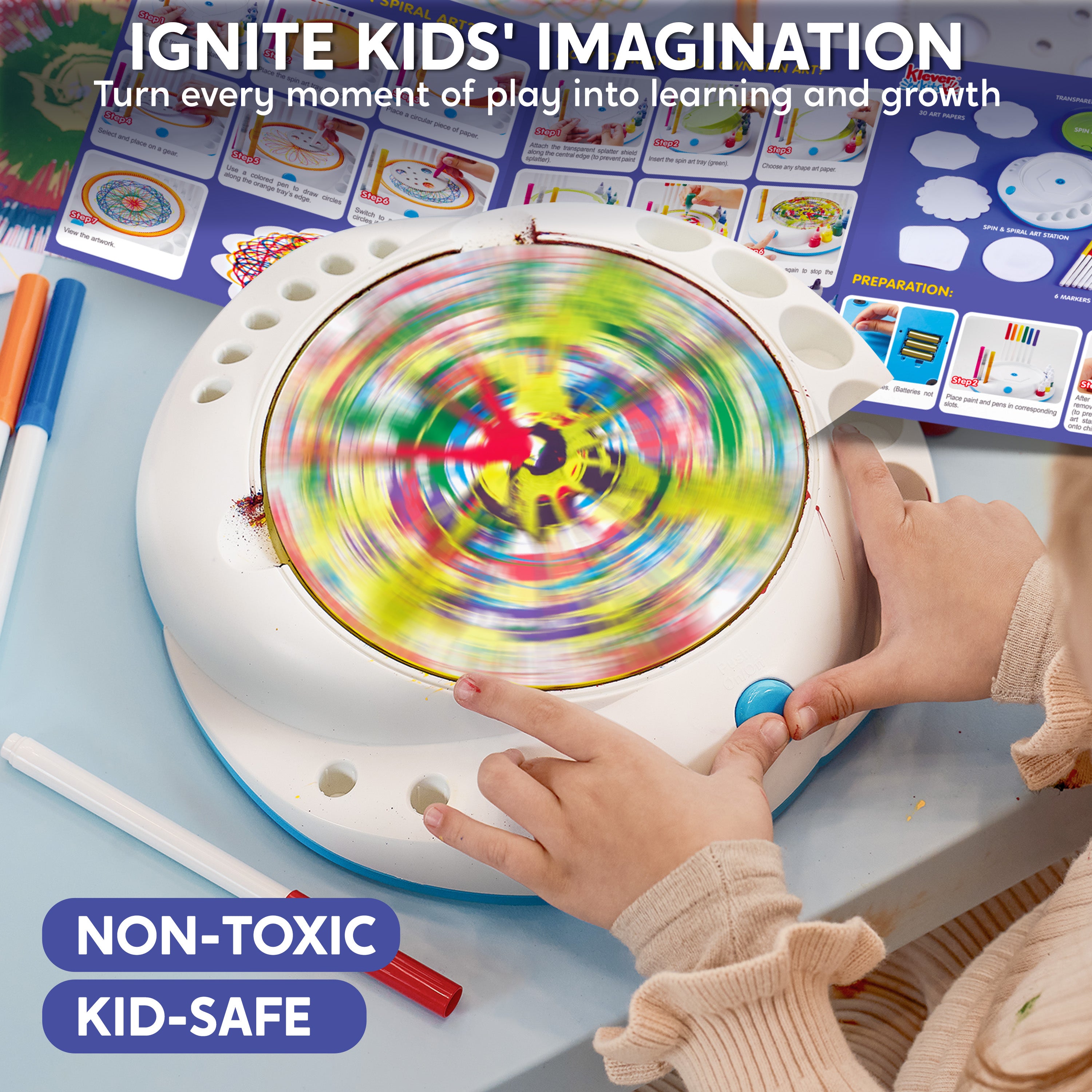 Klever Kits 2-in-1 Spin & Spiro Art Machine Kit Ages 6+