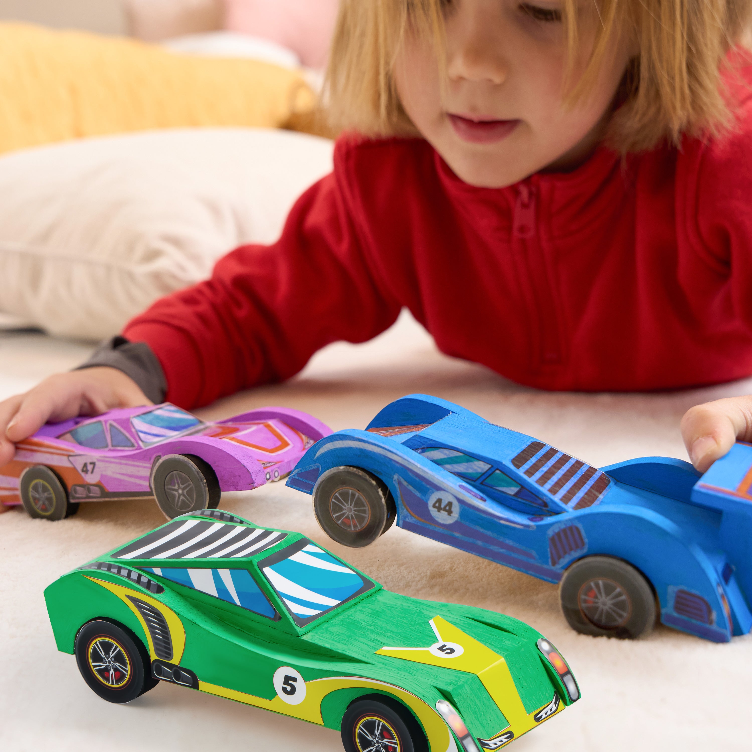 Klever Kits Build & Paint Wooden Race Cars Kit (Set of 4)