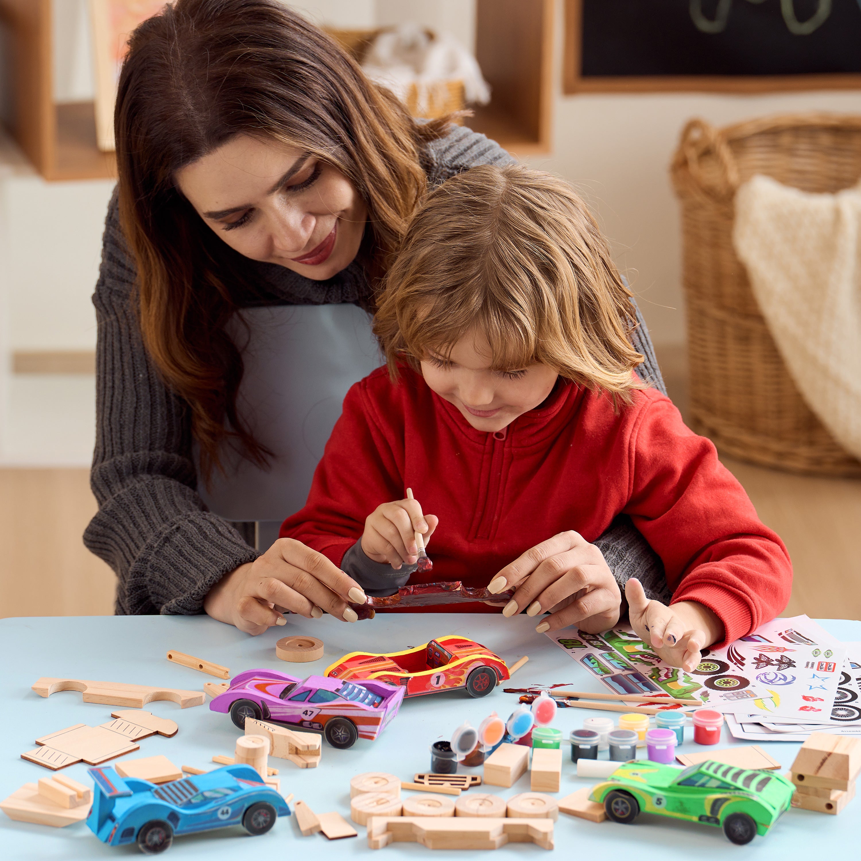 Klever Kits Build & Paint Wooden Race Cars Kit (Set of 4)