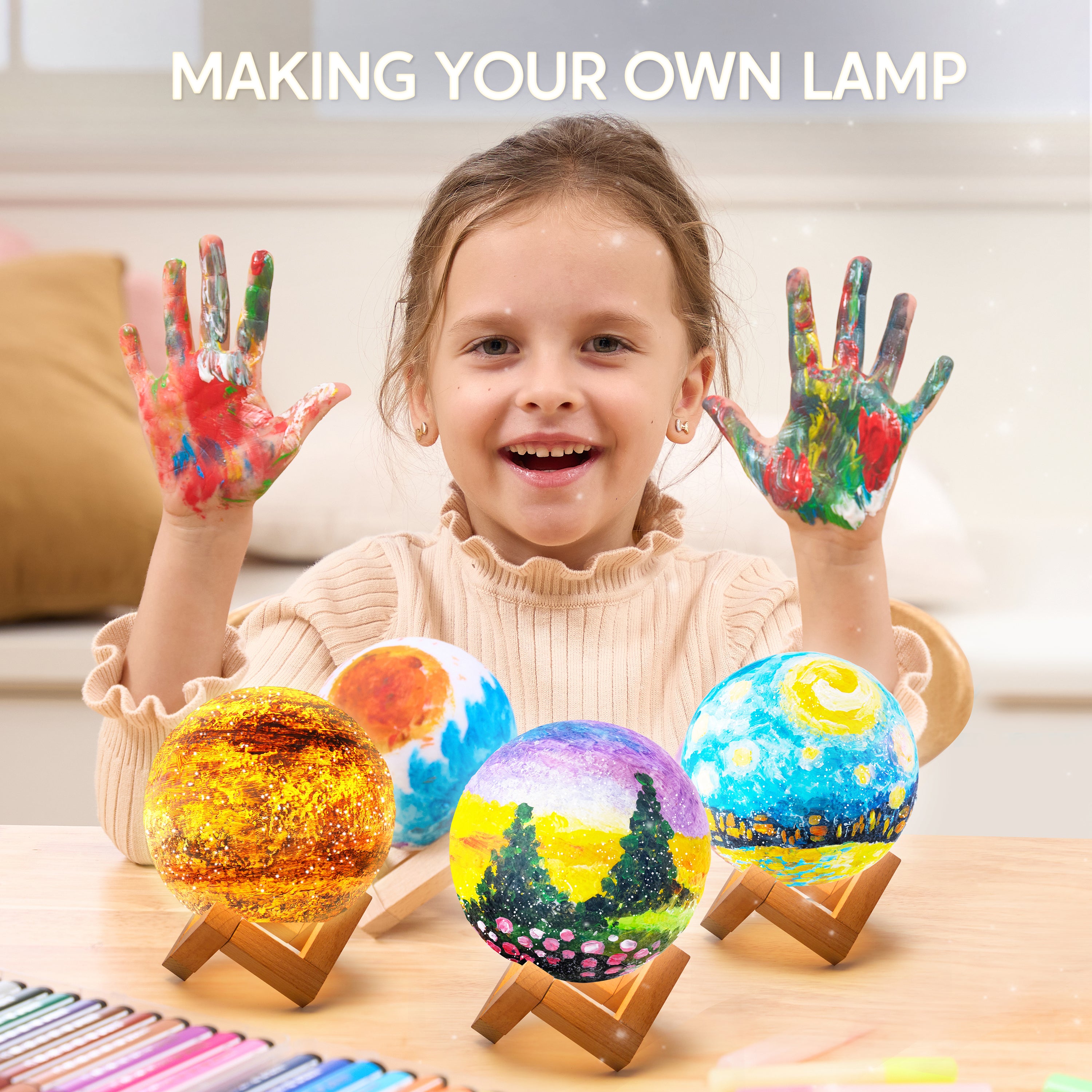 Klever Kits DIY 3D Moon Night Light Kit for Kids Ages 6-12