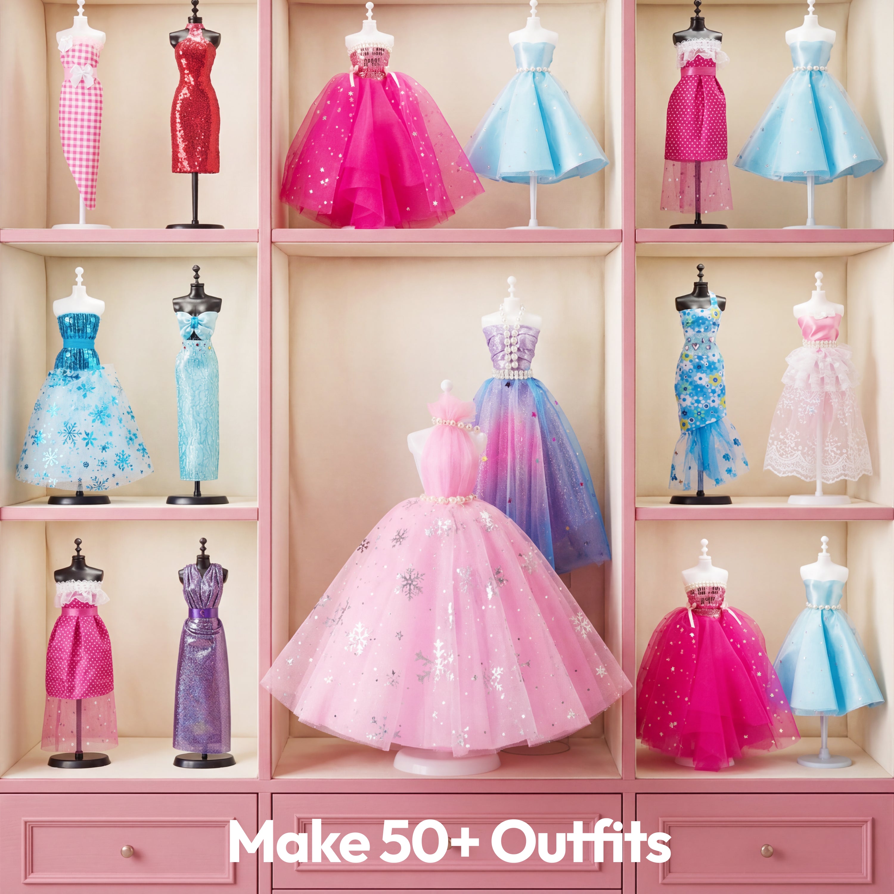 Klever Kits Fashion Design Kit with 3 Mannequins (400+ Pcs)