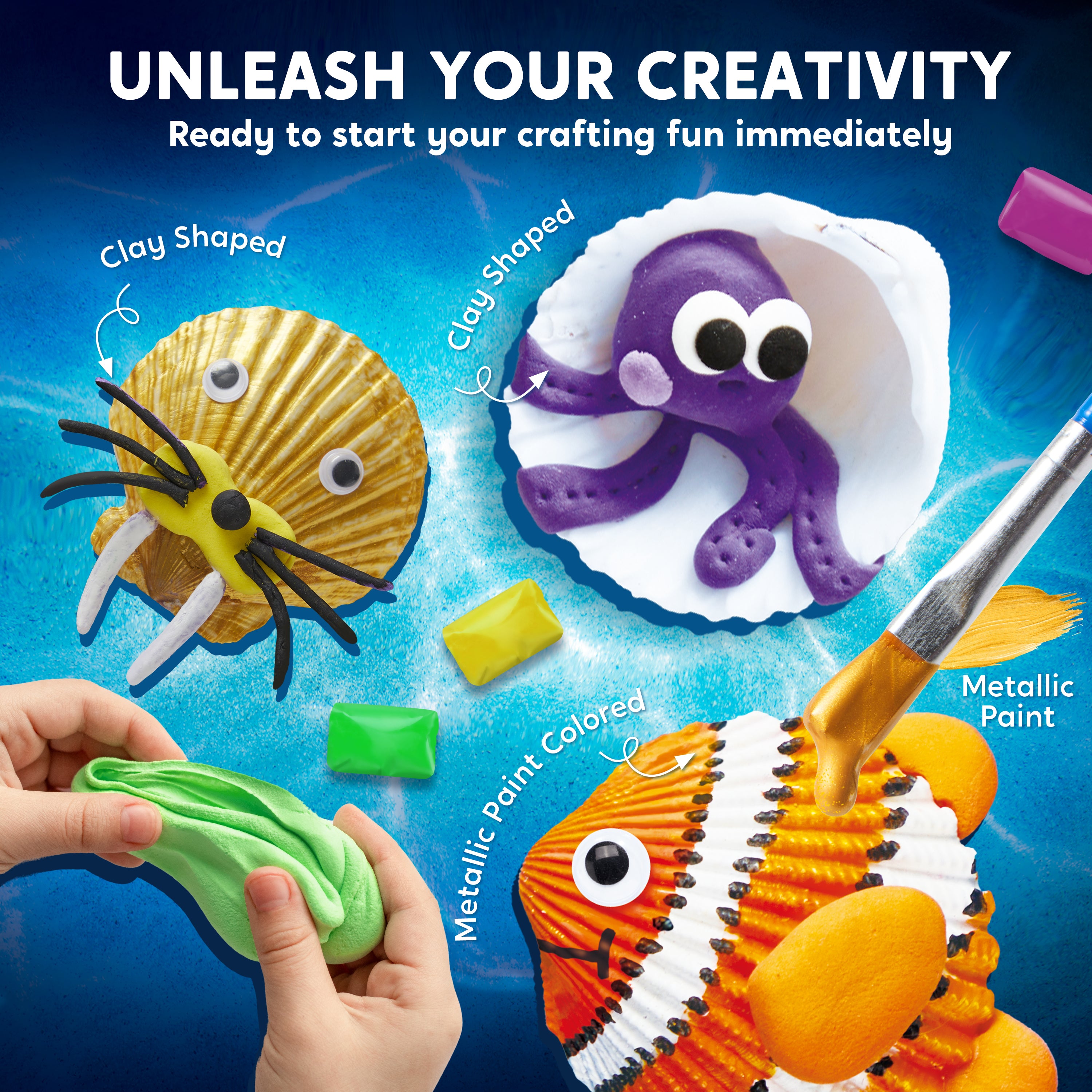 Klever Kits Glow-in-the-Dark Sea Shell Paint Kit (12-Pack)