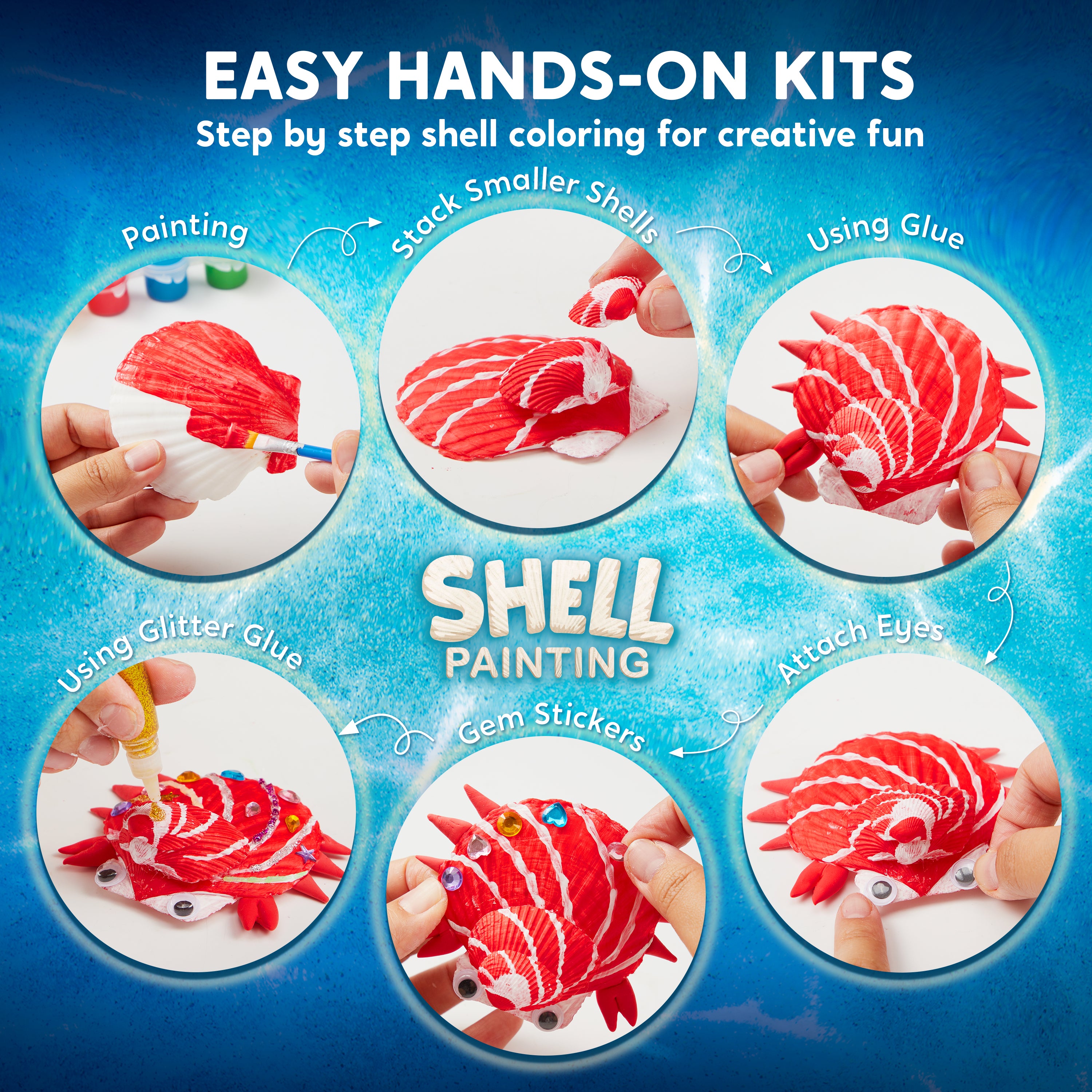 Klever Kits Glow-in-the-Dark Sea Shell Paint Kit (12-Pack)