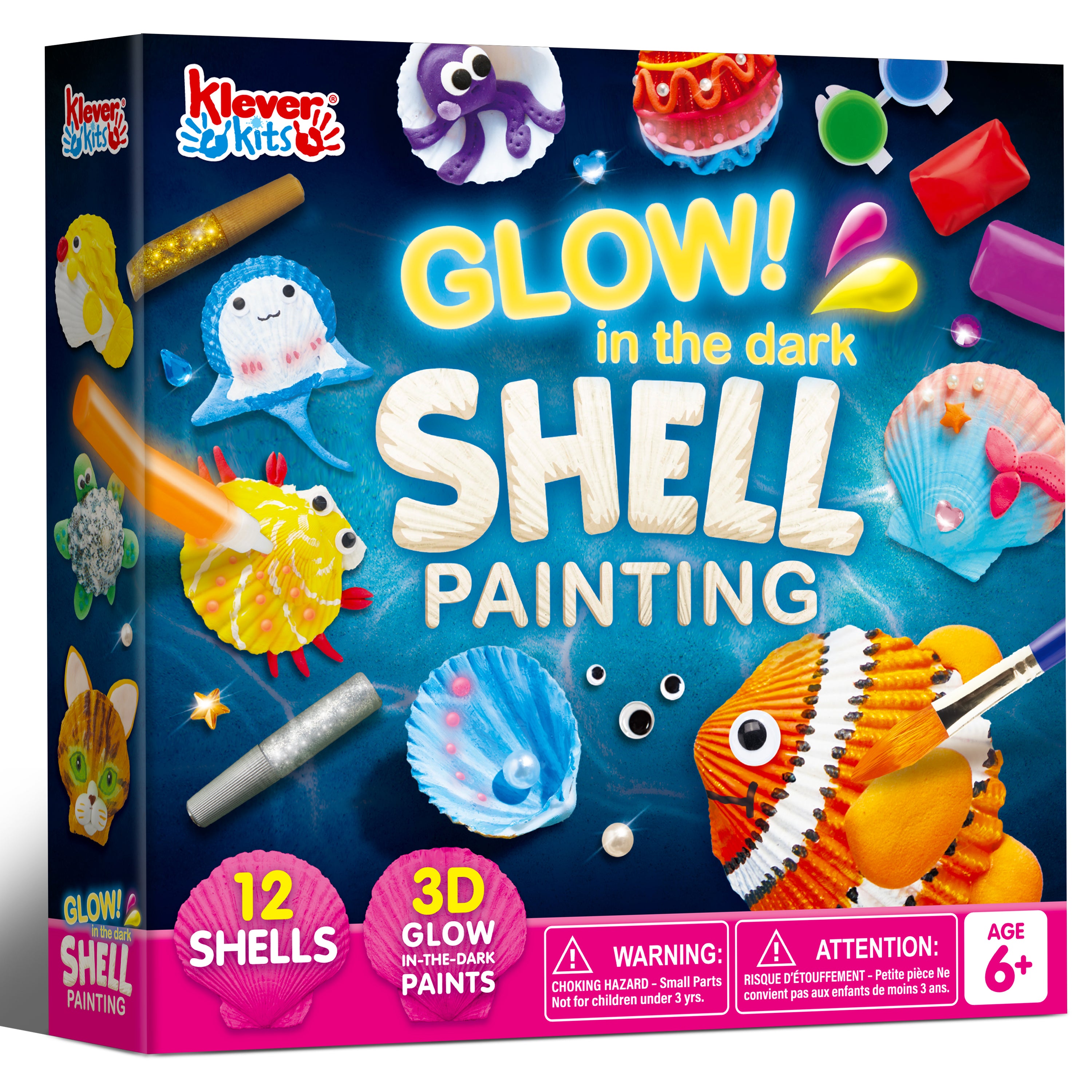 Klever Kits Glow-in-the-Dark Sea Shell Paint Kit (12-Pack)