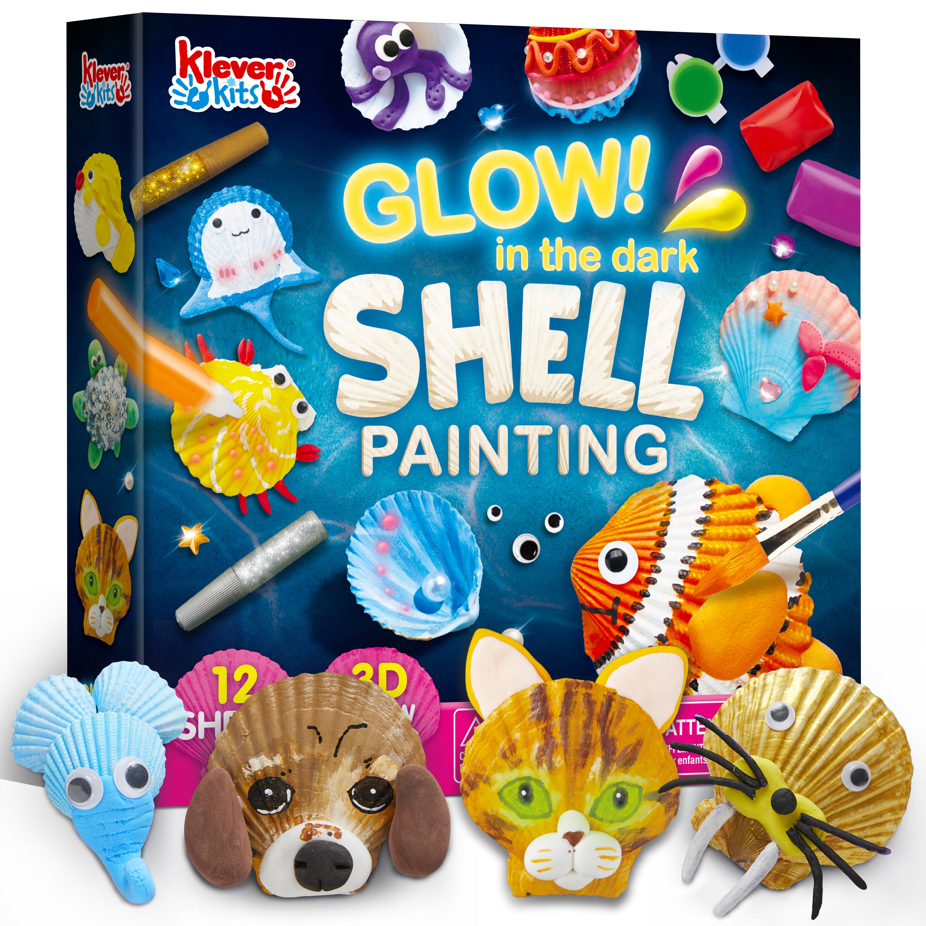 Klever Kits Glow-in-the-Dark Sea Shell Paint Kit (12-Pack)