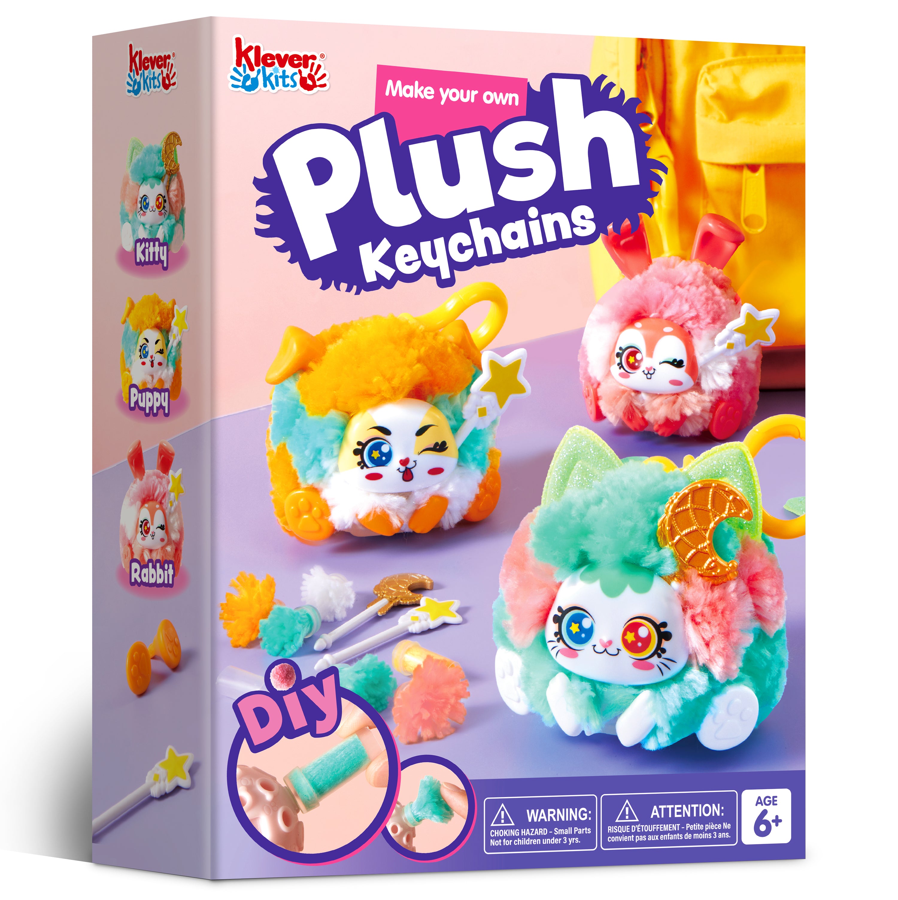 Klever Kits DIY Plush Keychain Craft Kit (3 Models)