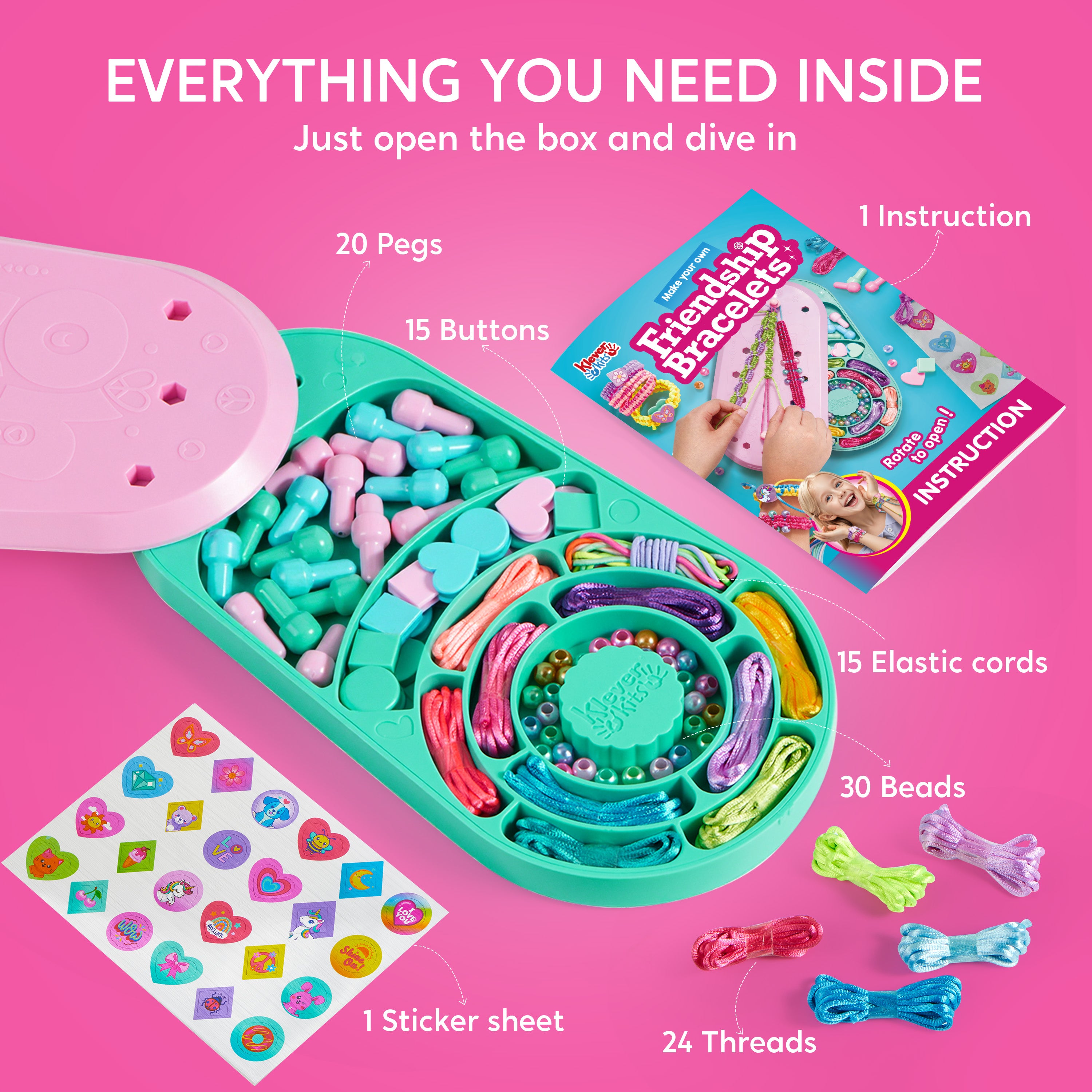 Klever Kits Friendship Bracelet Making Kit (10 Knot Styles)