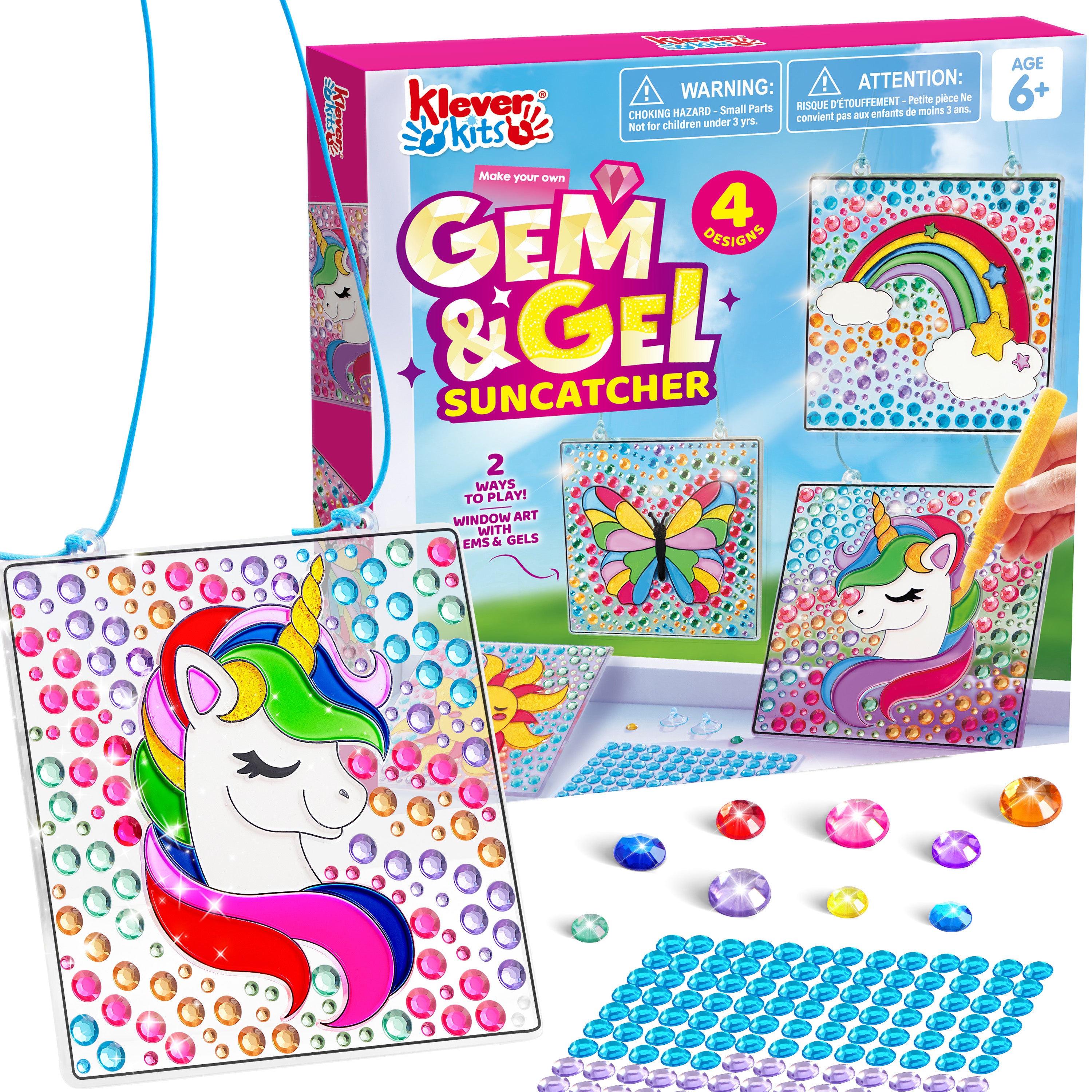 Klever Kits 2-in-1 Gem & Gel Window Suncatcher Kit Ages 6+