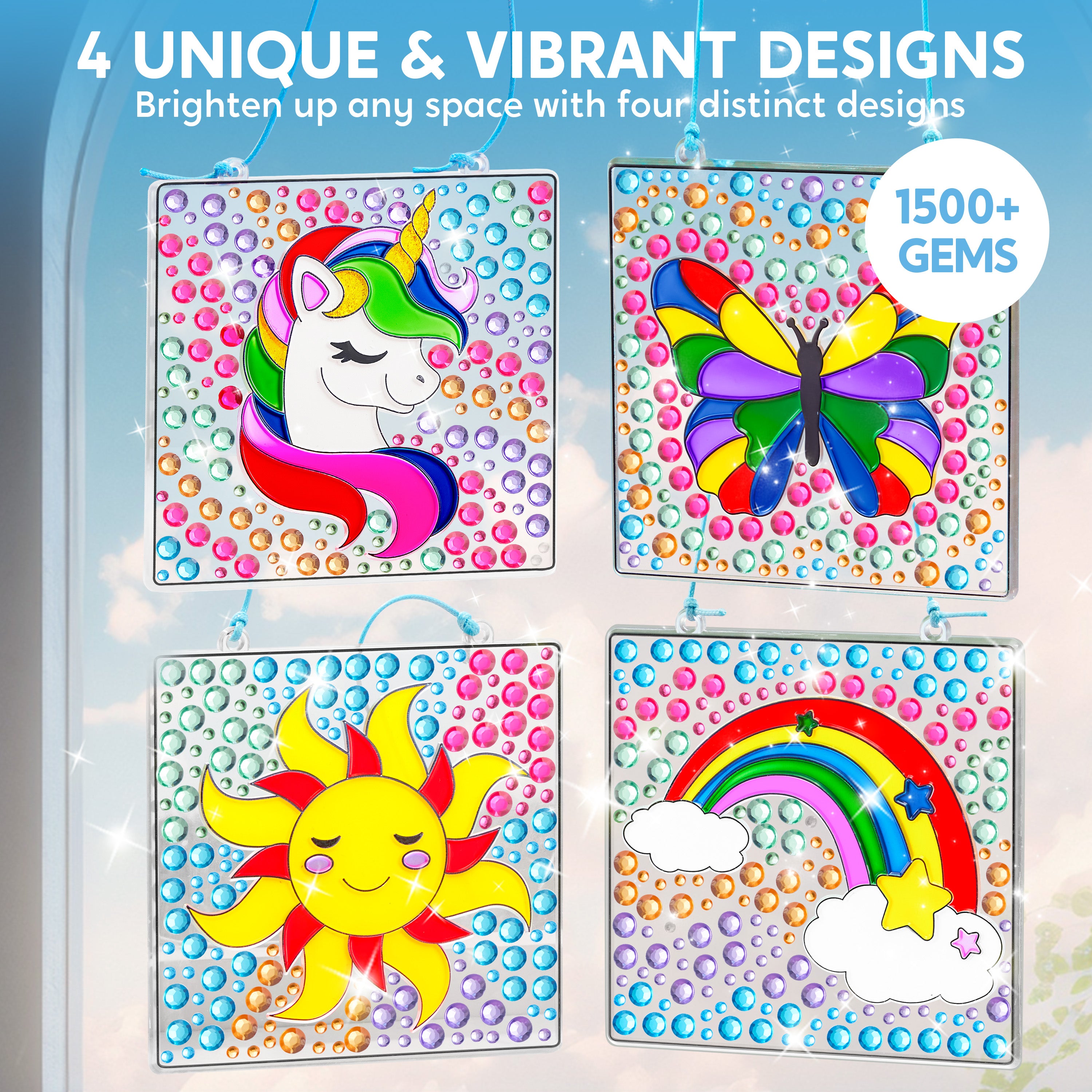 Klever Kits 2-in-1 Gem & Gel Window Suncatcher Kit Ages 6+