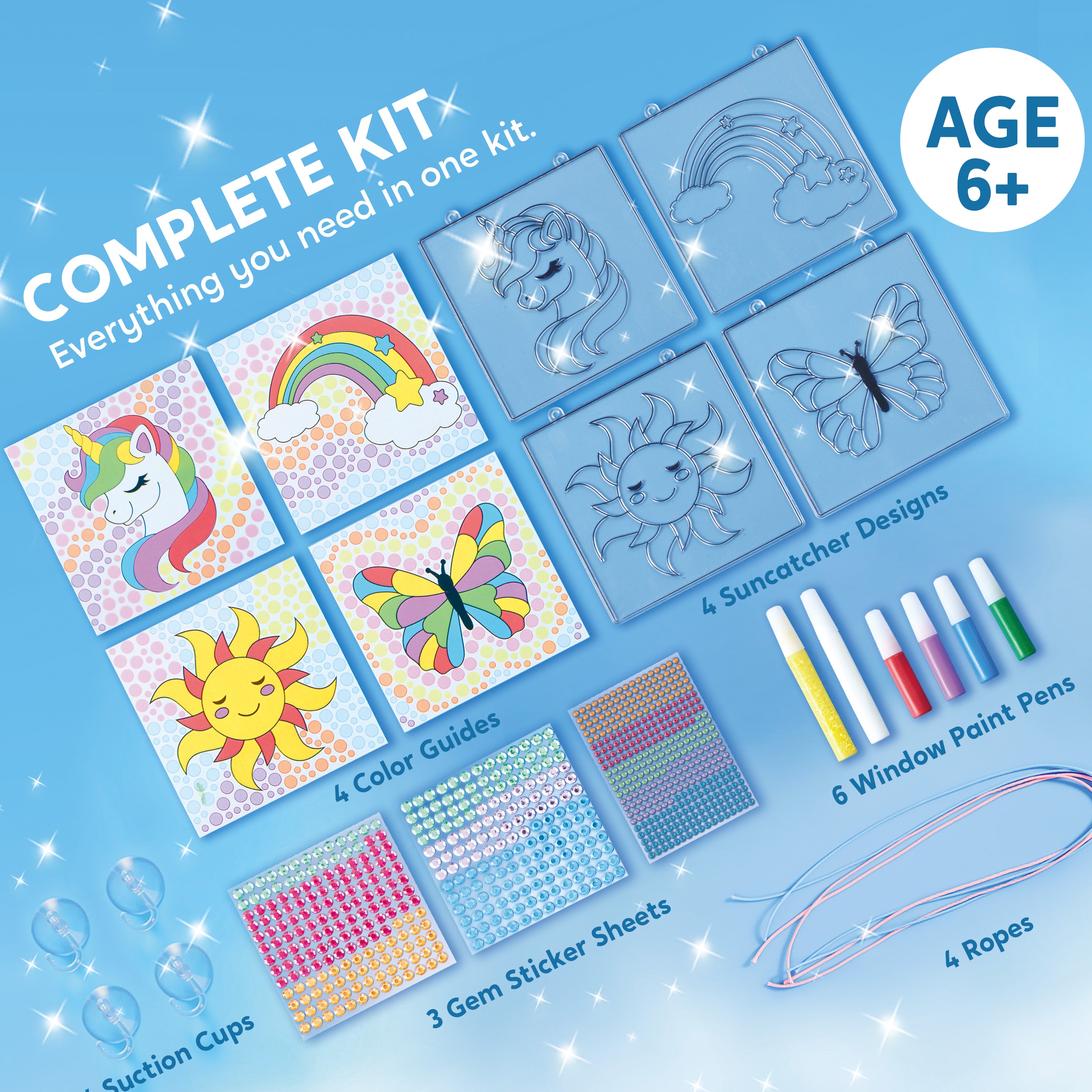 Klever Kits 2-in-1 Gem & Gel Window Suncatcher Kit Ages 6+