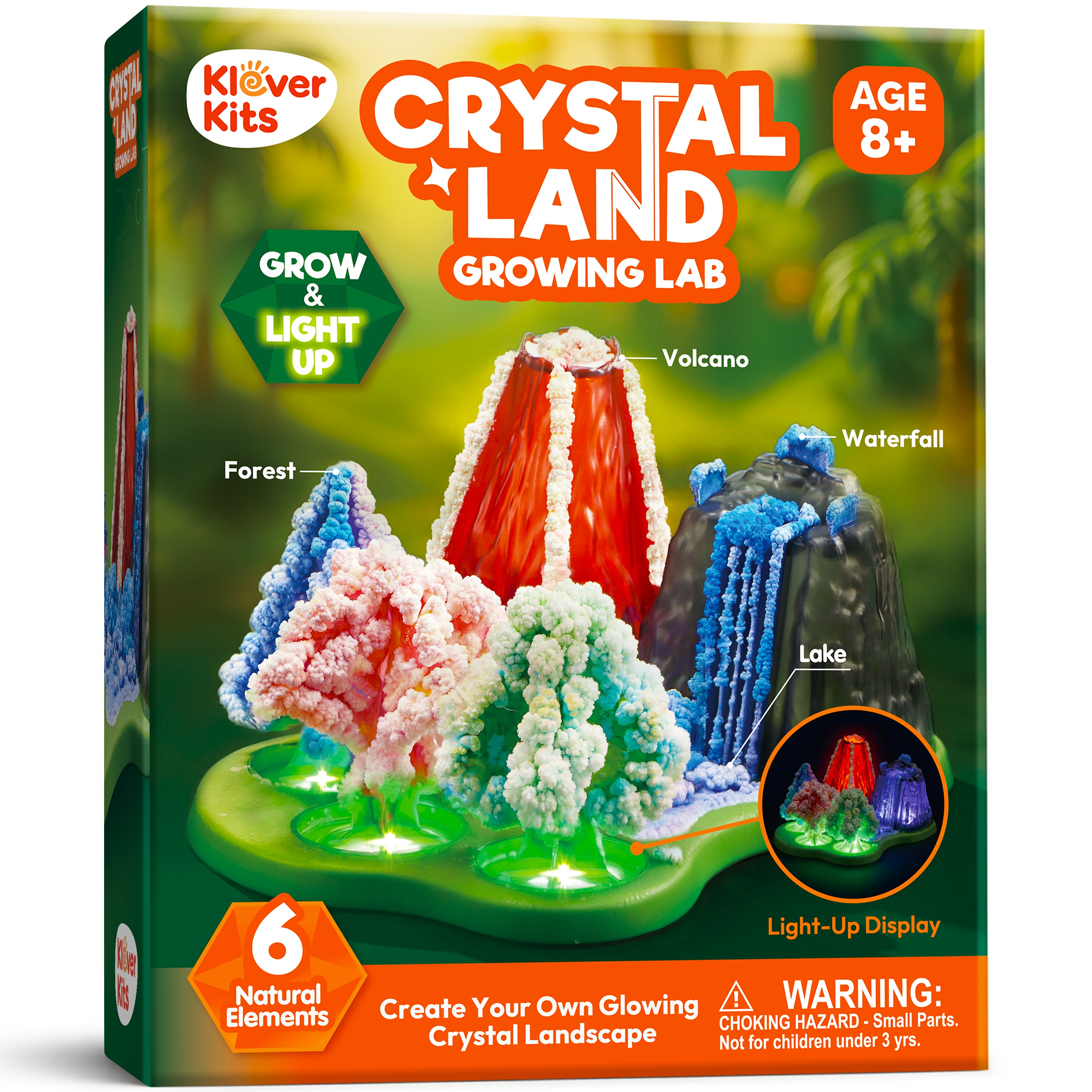 Klever Kits Crystal Land Growing Lab with Light-Up Display Base