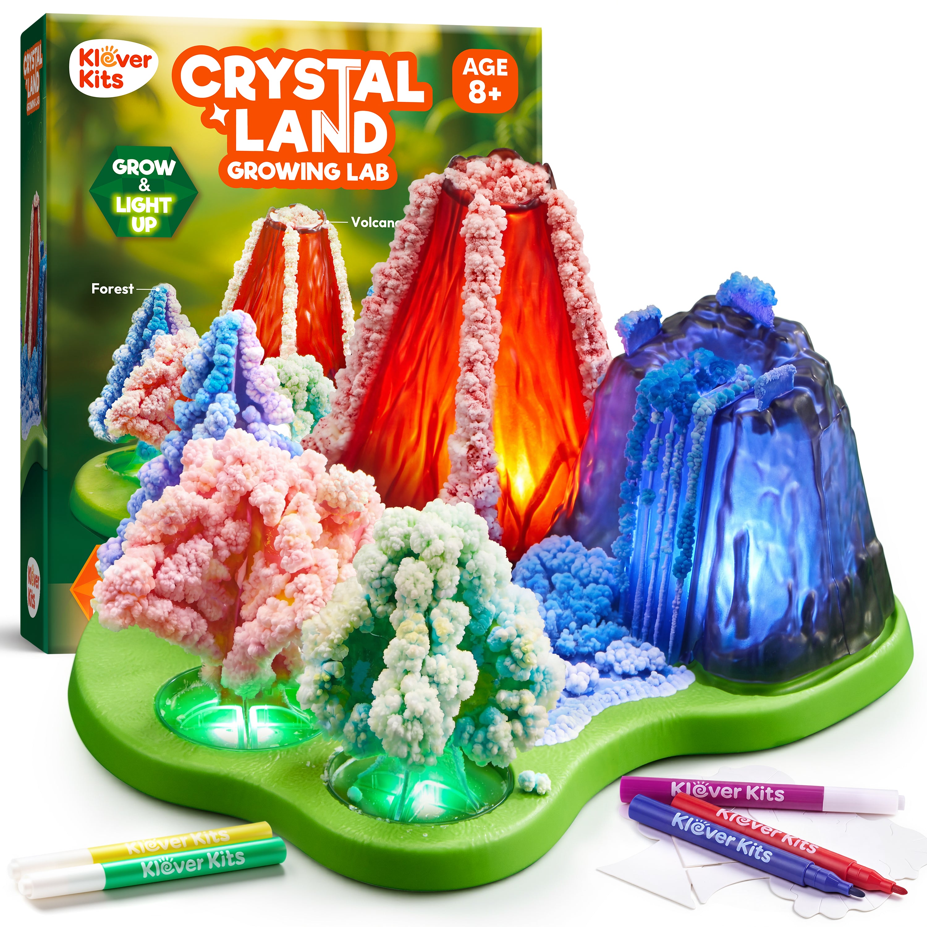 Klever Kits Crystal Land Growing Lab with Light-Up Display Base