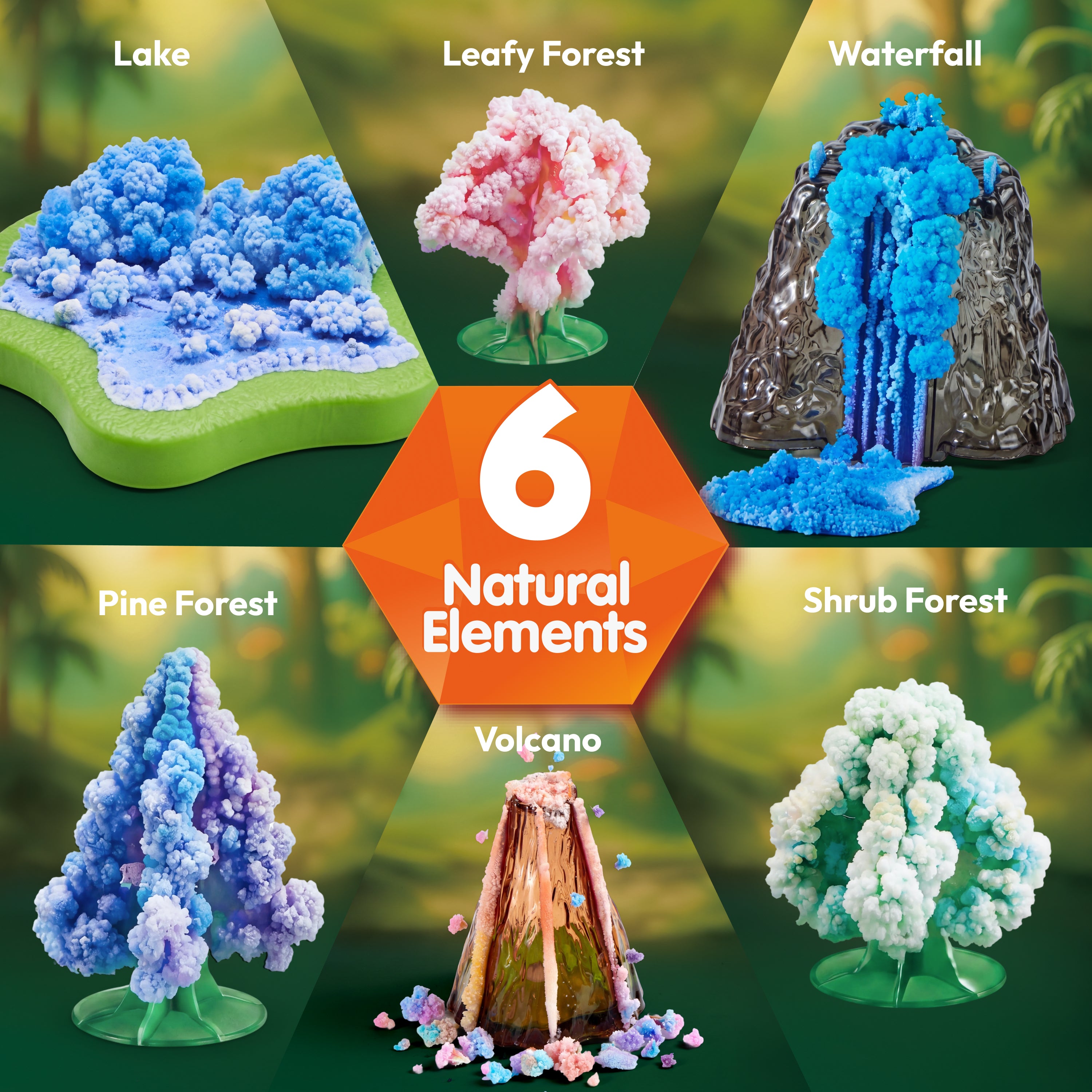 Klever Kits Crystal Land Growing Lab with Light-Up Display Base