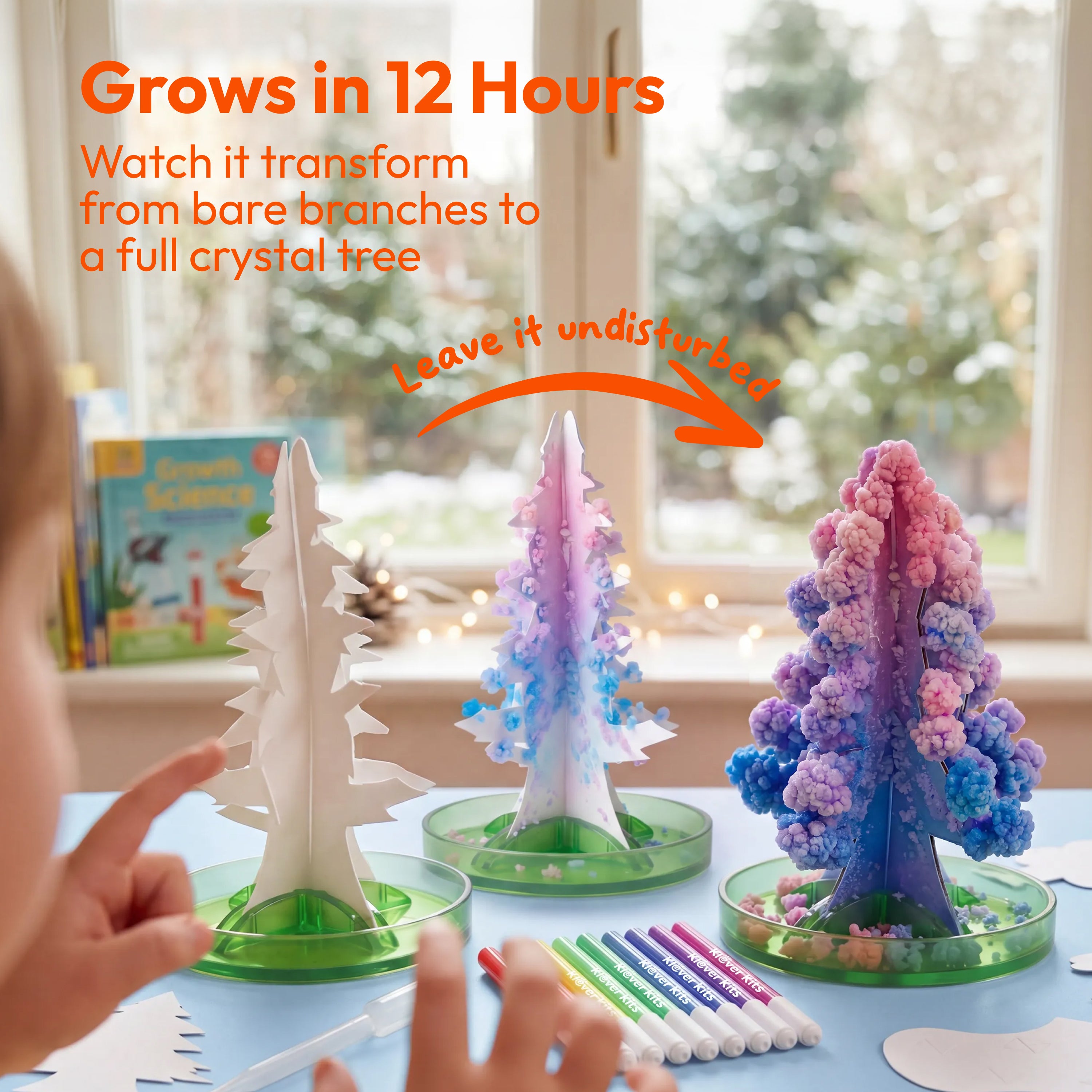 Klever Kits Crystal Land Growing Lab with Light-Up Display Base
