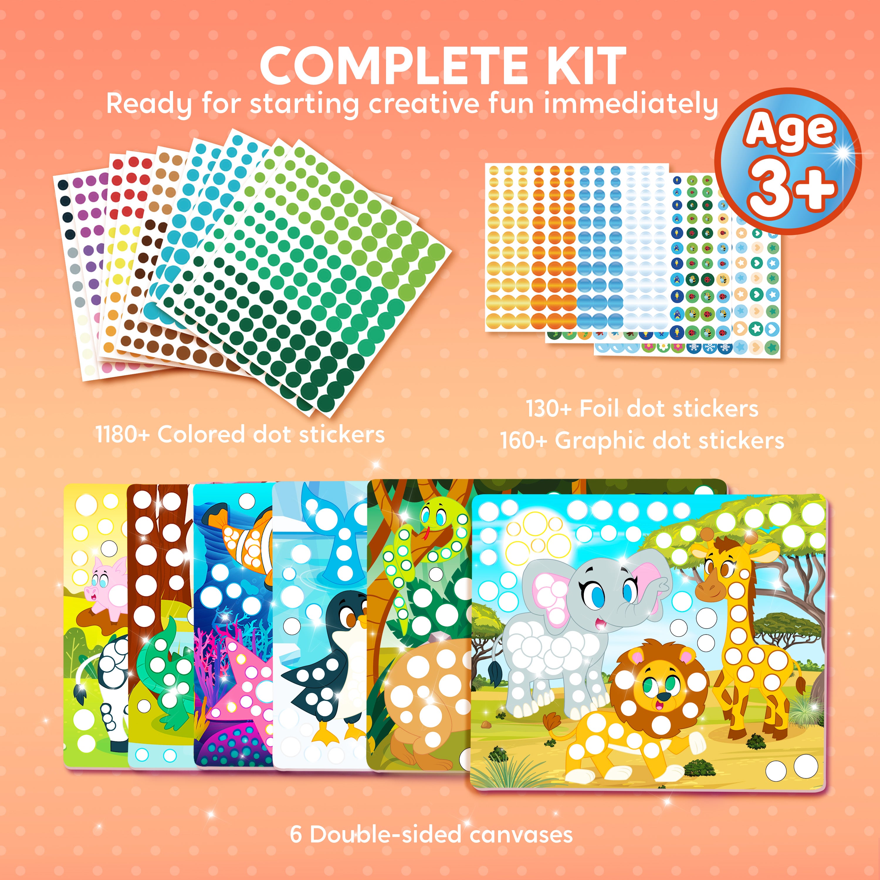 Klever Kits Animal Dot Art & Sticker Activity Kit