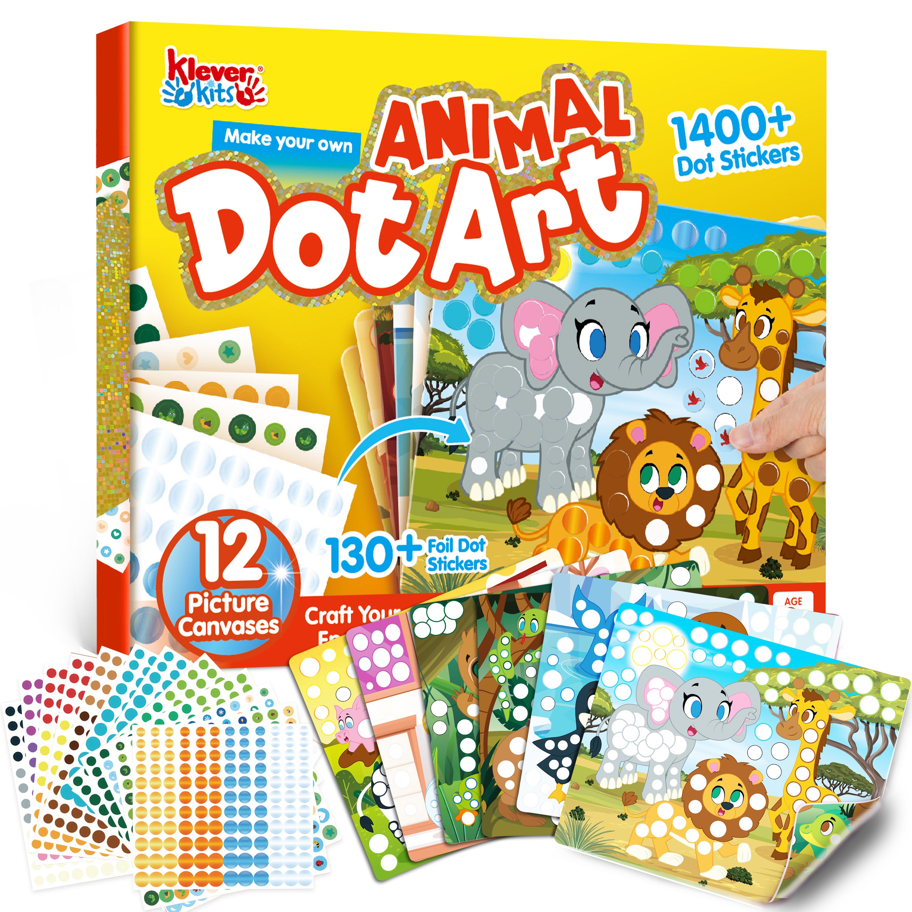 Klever Kits Animal Dot Art & Sticker Activity Kit