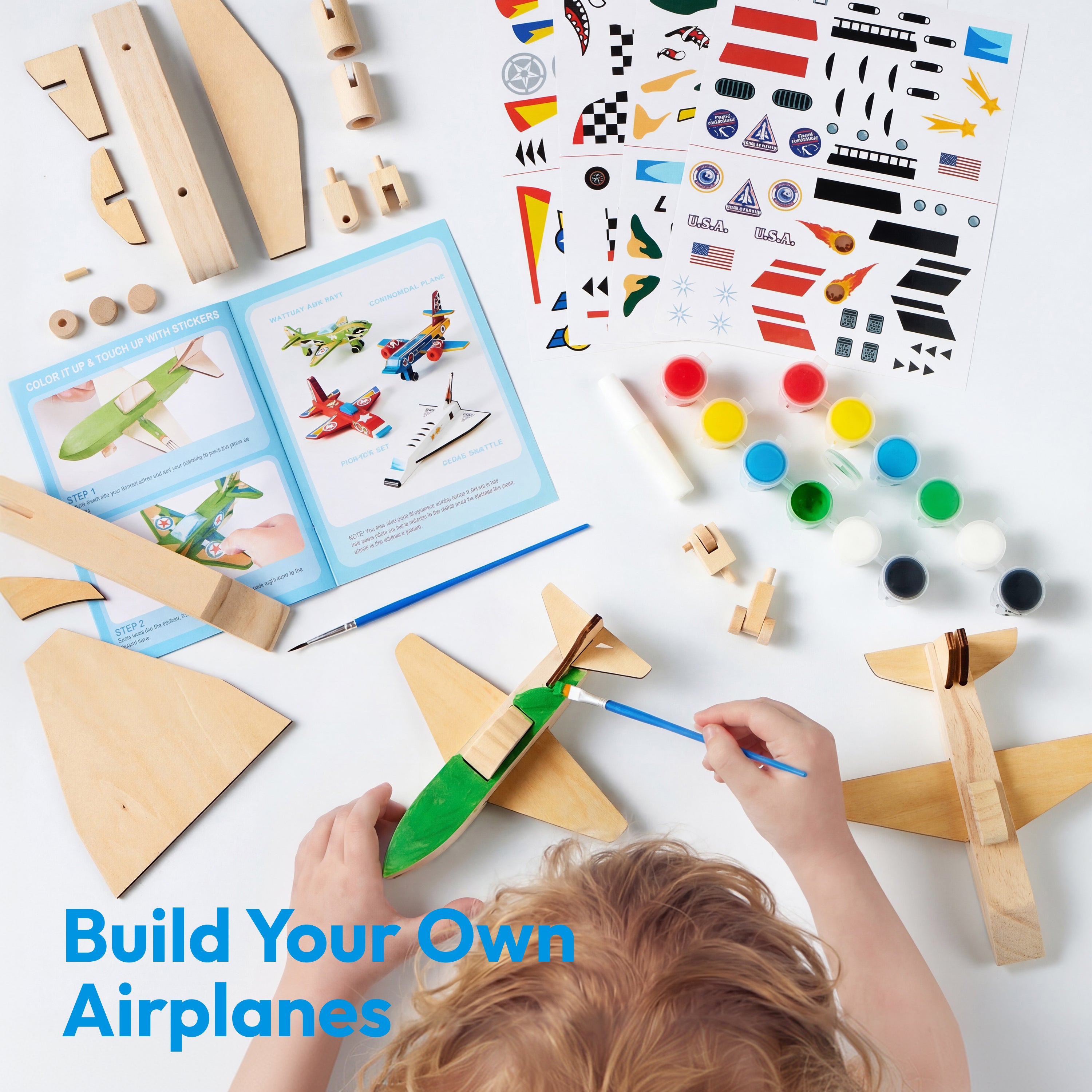 Klever Kits Build & Paint Wooden Airplane Kit (4 Pack)