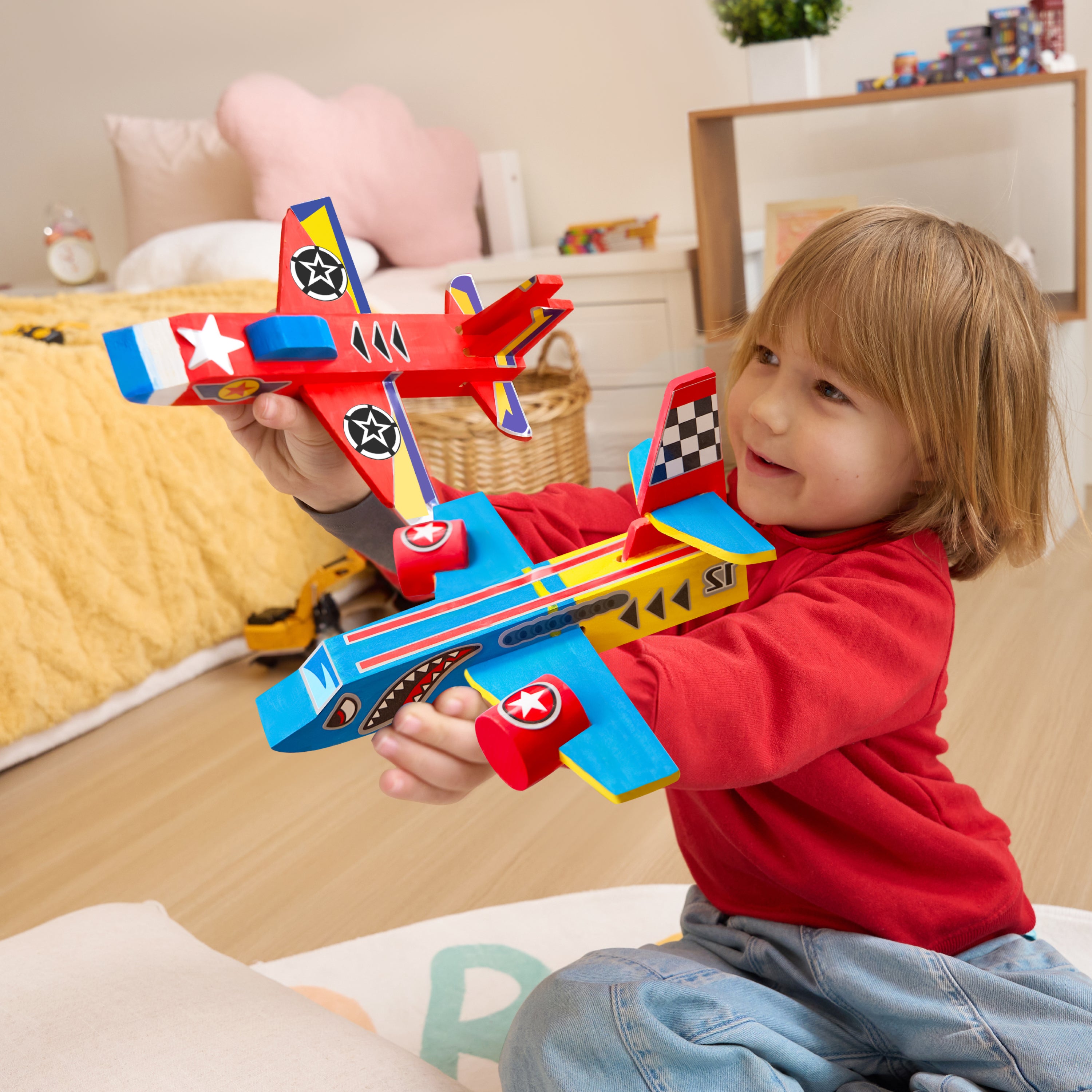 Klever Kits Build & Paint Wooden Airplane Kit (4 Pack)