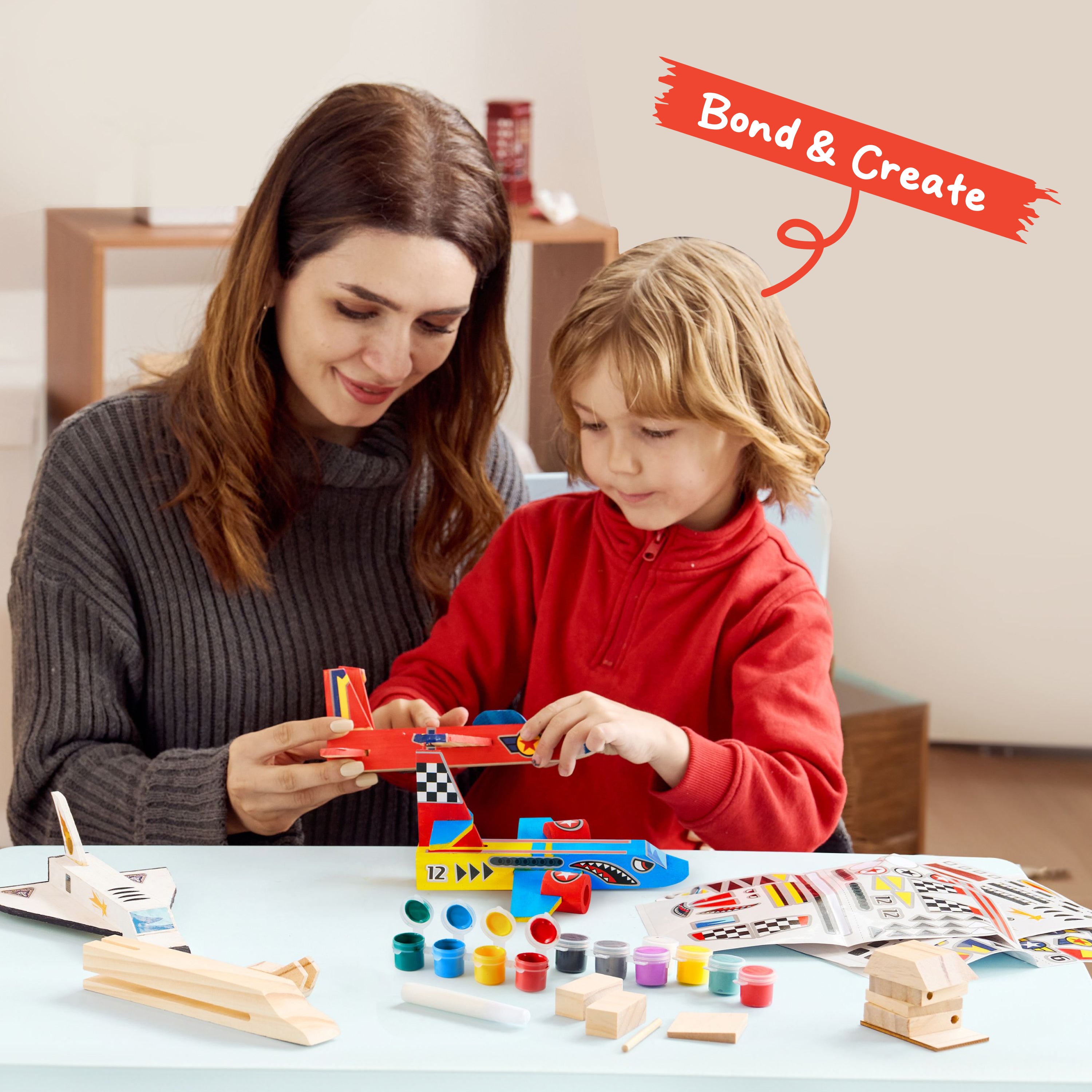 Klever Kits Build & Paint Wooden Airplane Kit (4 Pack)