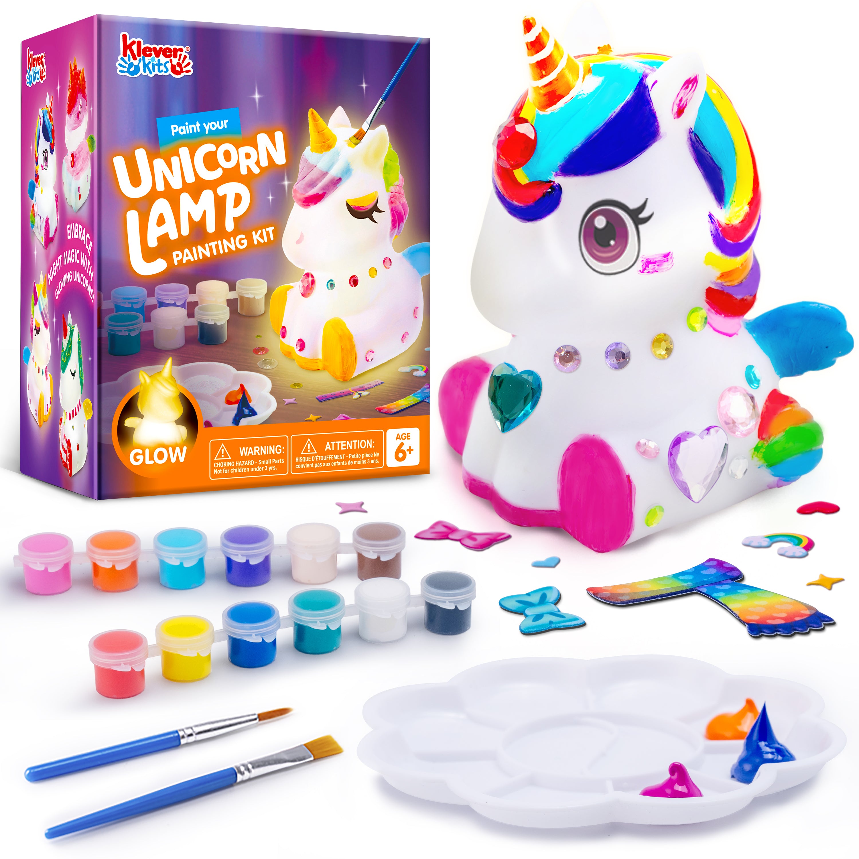 Klever Kits DIY Paint-Your-Own Unicorn Night Light Kit