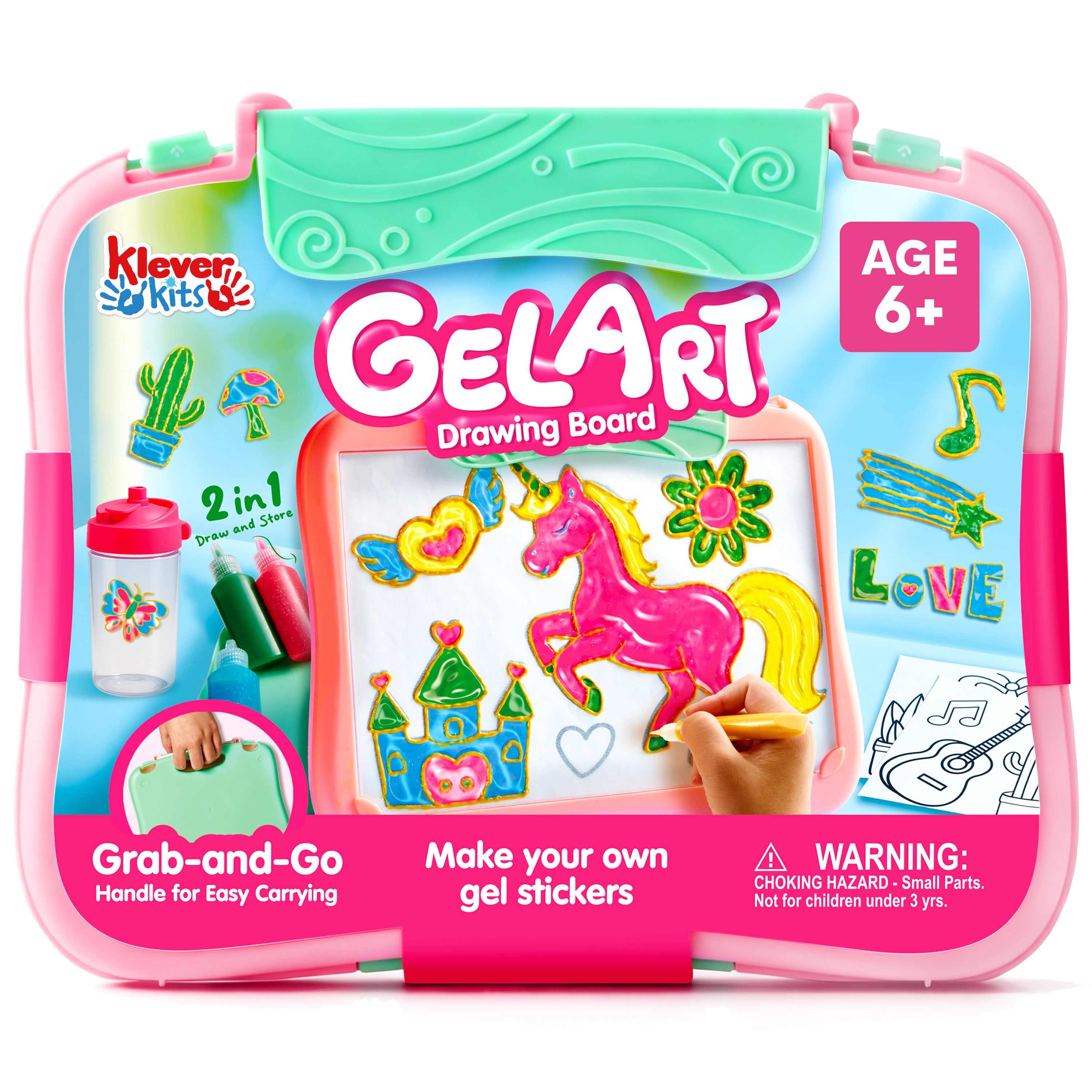 Klever Kits Gel Art Drawing Board & Window Clings Kit