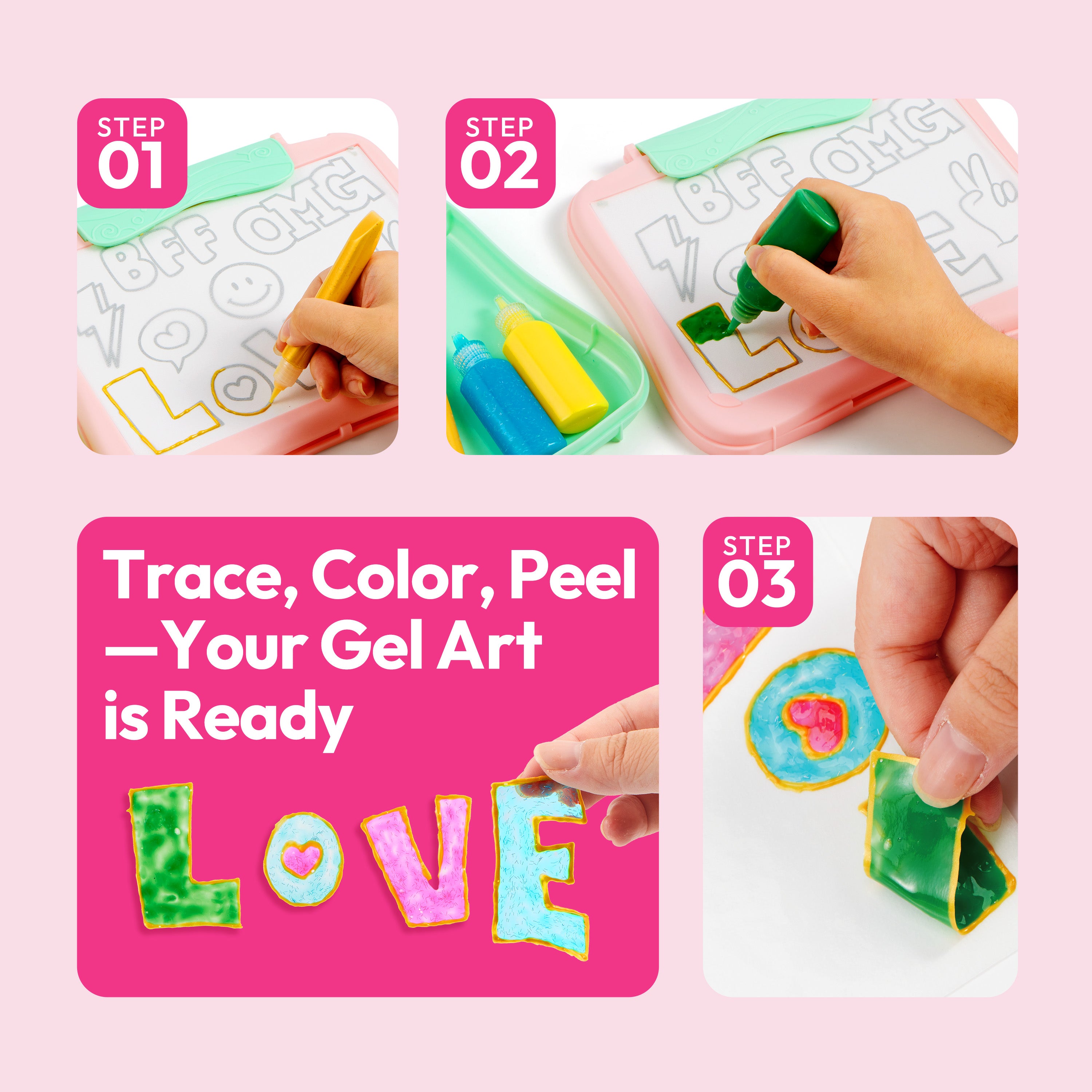 Klever Kits Gel Art Drawing Board & Window Clings Kit