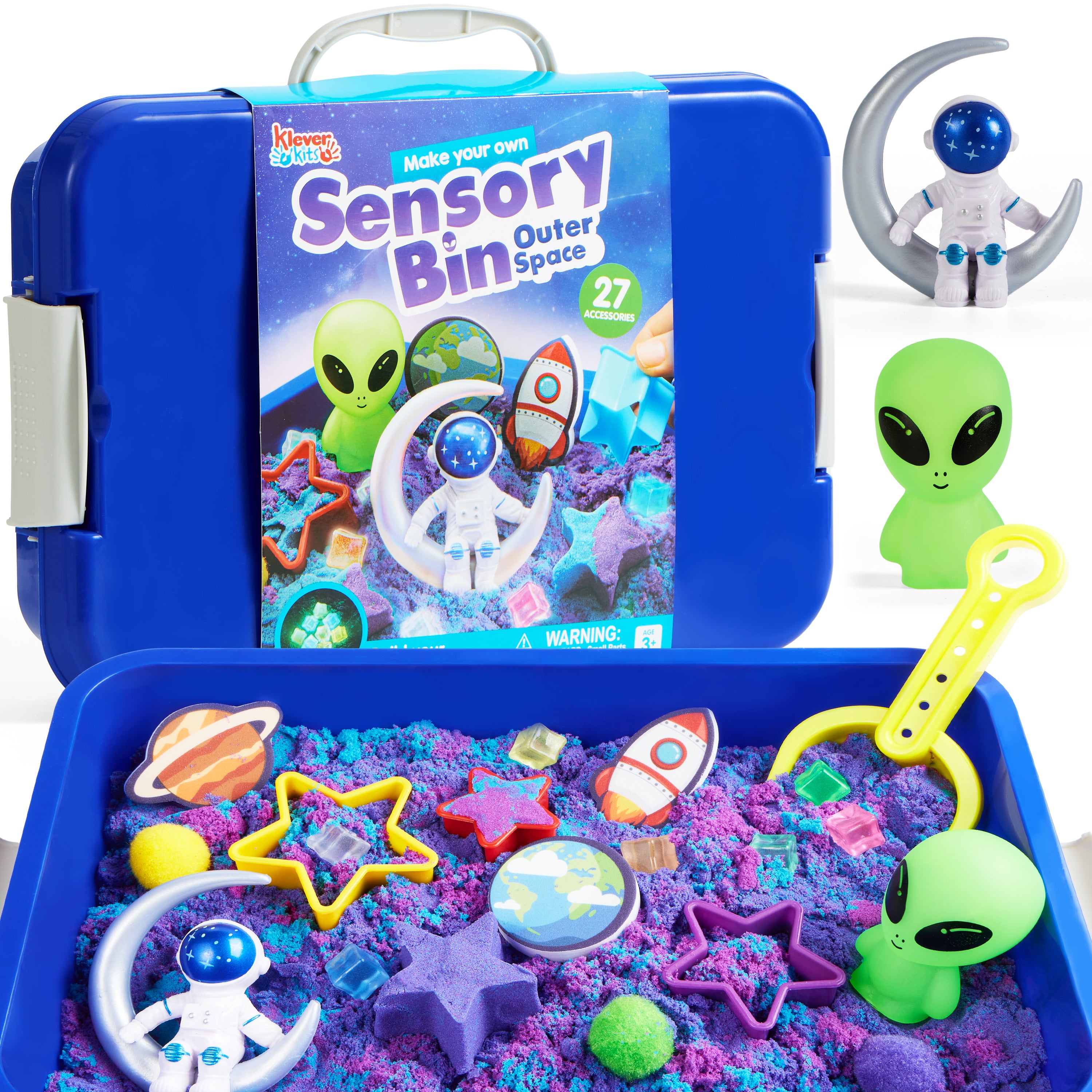 Klever Kits Outer Space Sensory Bin with Glow Rocks Age 3+